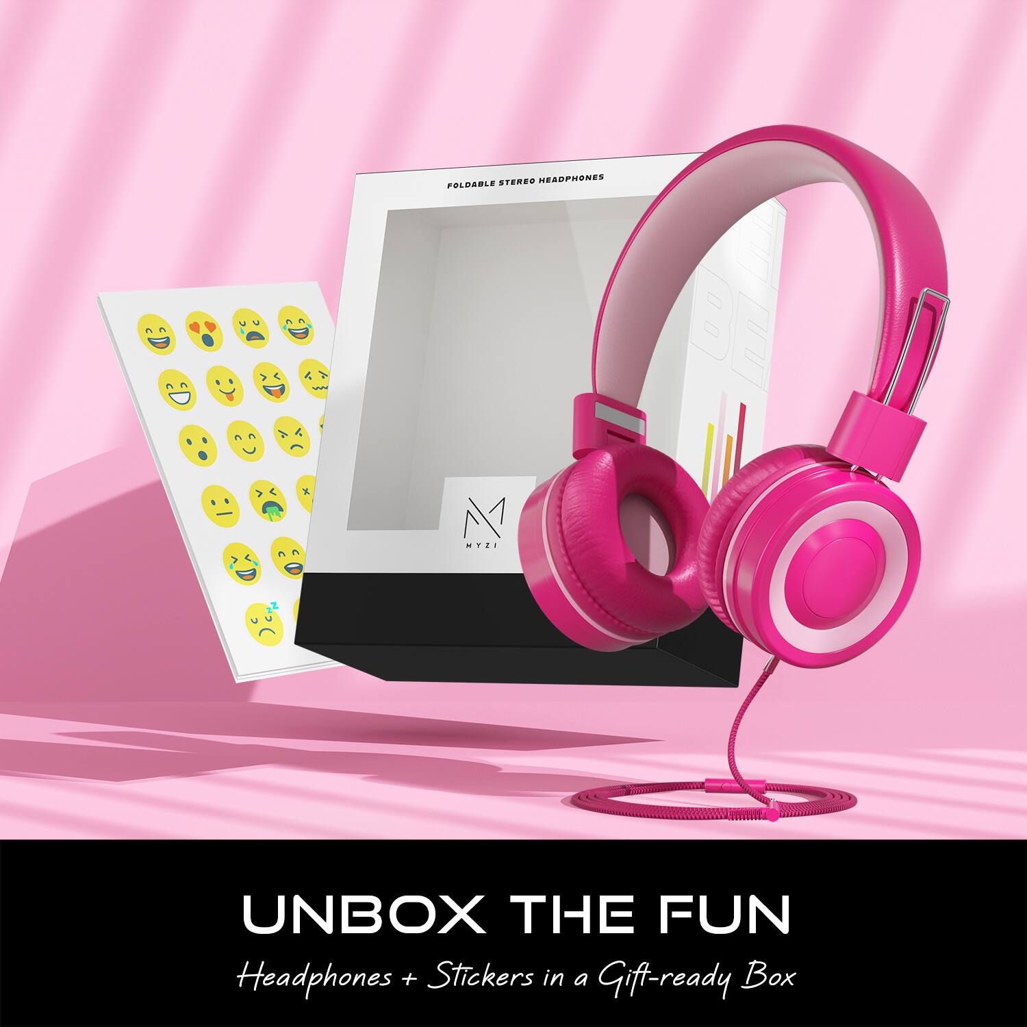 FOLDABLE STICKER HEADPHONES
UNBOX THE FUN
Headphones + Stickers in a Gift-ready Box