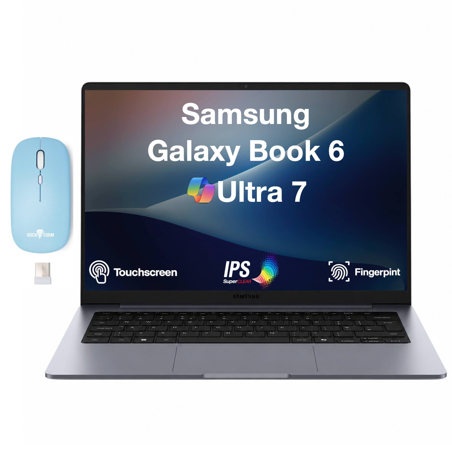 Samsung Galaxy Book 6 Ultra 7

DOCK
FORM
P Touchscreen
IPS SuperCLEAR
Fingerprint
SAMSUNG

- COM
- a W - -
- 1 - 2
- ok.com
- COLOR