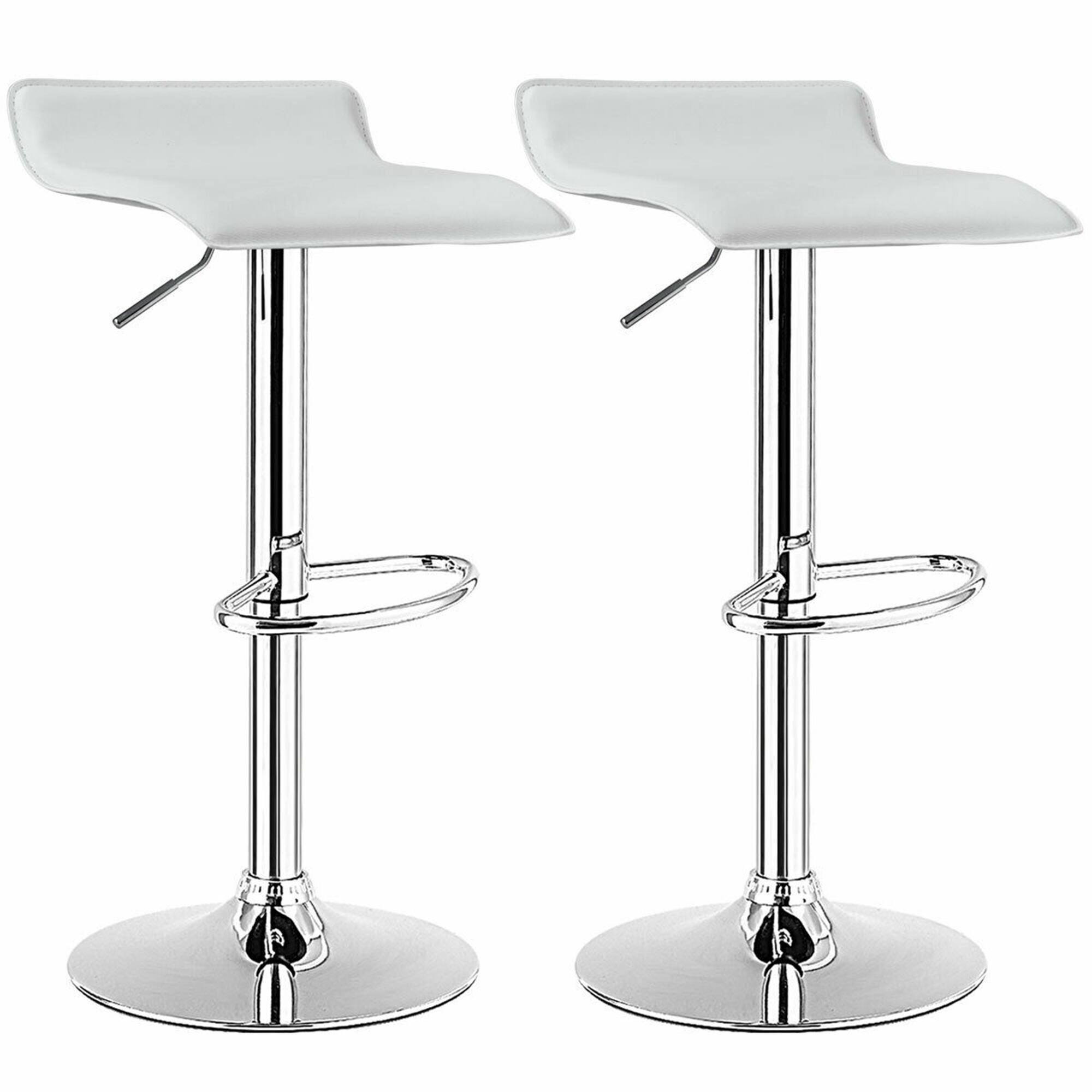 Alt View 4. Costway - Costway Set of 4 Swivel Bar Stool PU Leather Adjustable Kitchen Counter Bar Chair - White.