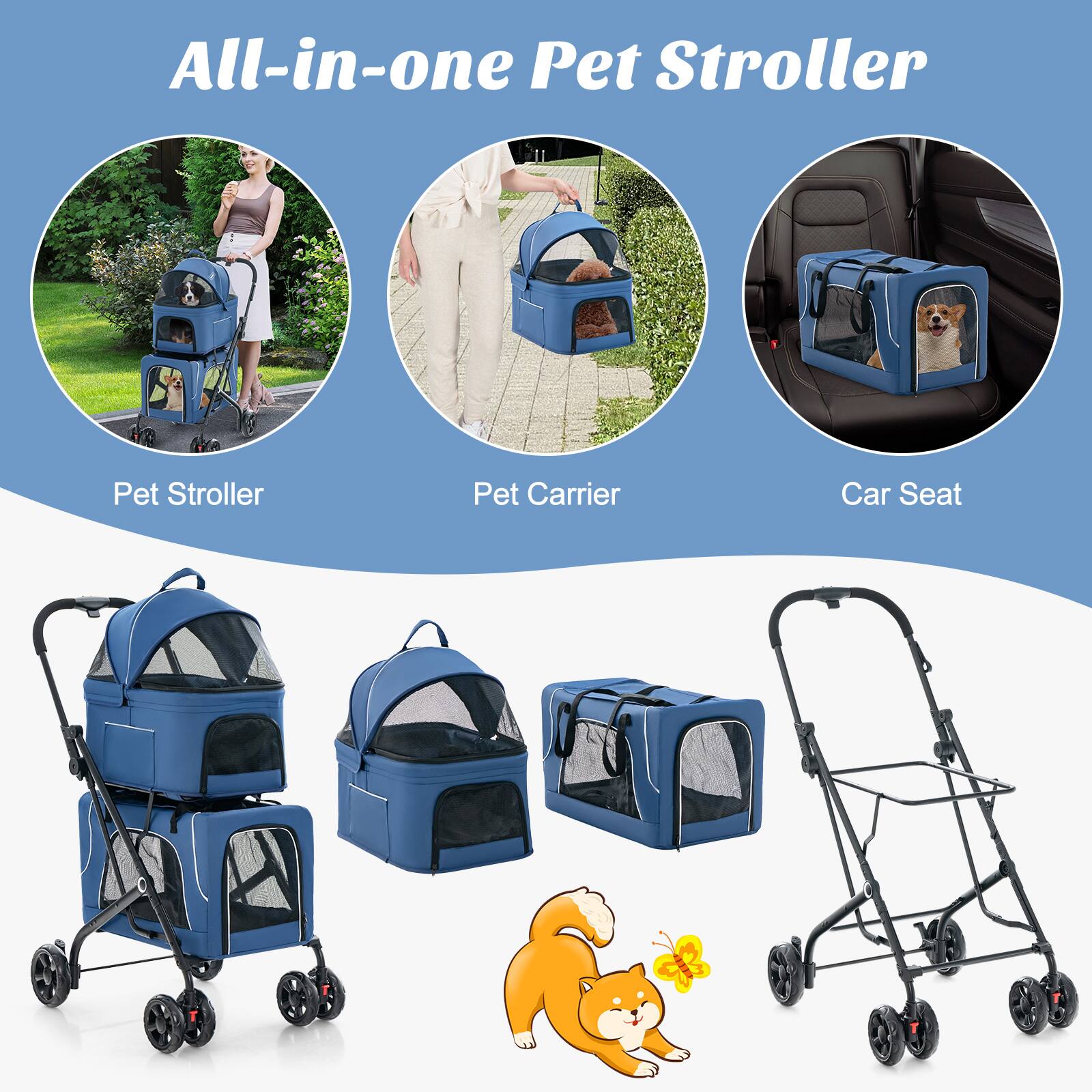 All-in-one Pet Stroller

Pet Stroller

Pet Carrier

Car Seat