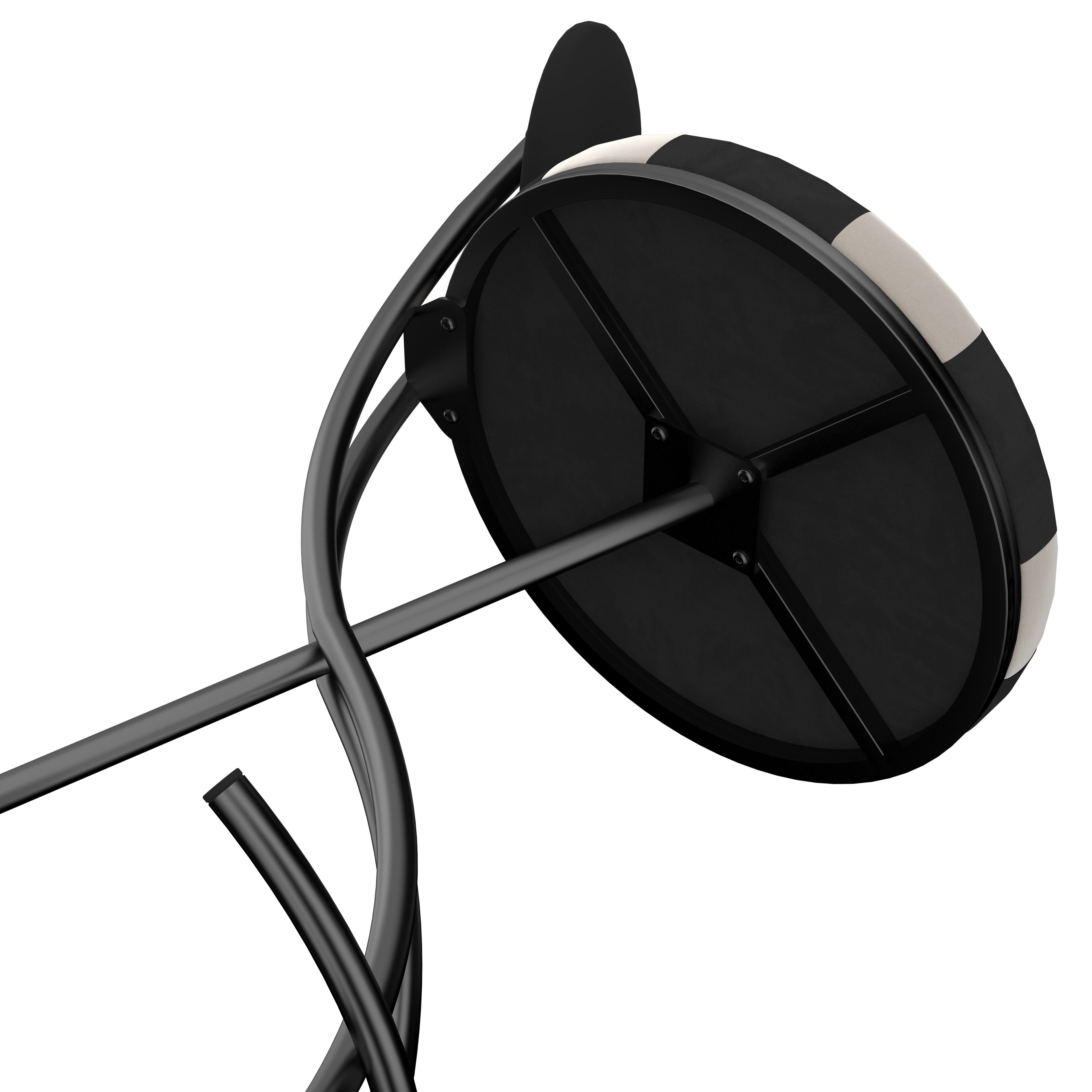 Alt View 6. PexFix - Modern Velvet Bar Stools, Set of 2, S-Shaped with Football Print, Upholstered for Kitchen & Living Room - Black.