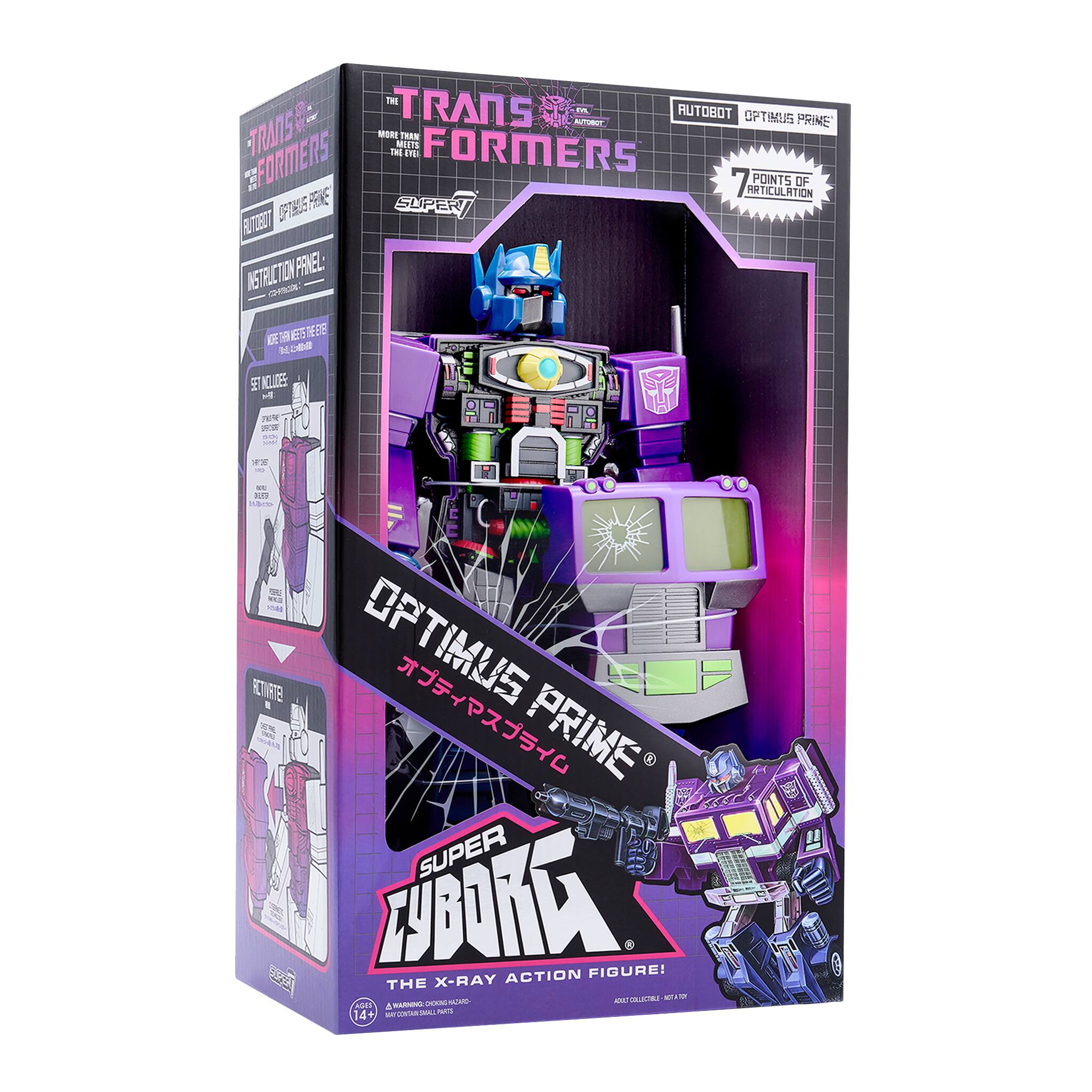 Alt View 16. Super7 - Transformers Shattered Glass 11” Super Cyborg Action Figure - Optimus Prime - Purple.