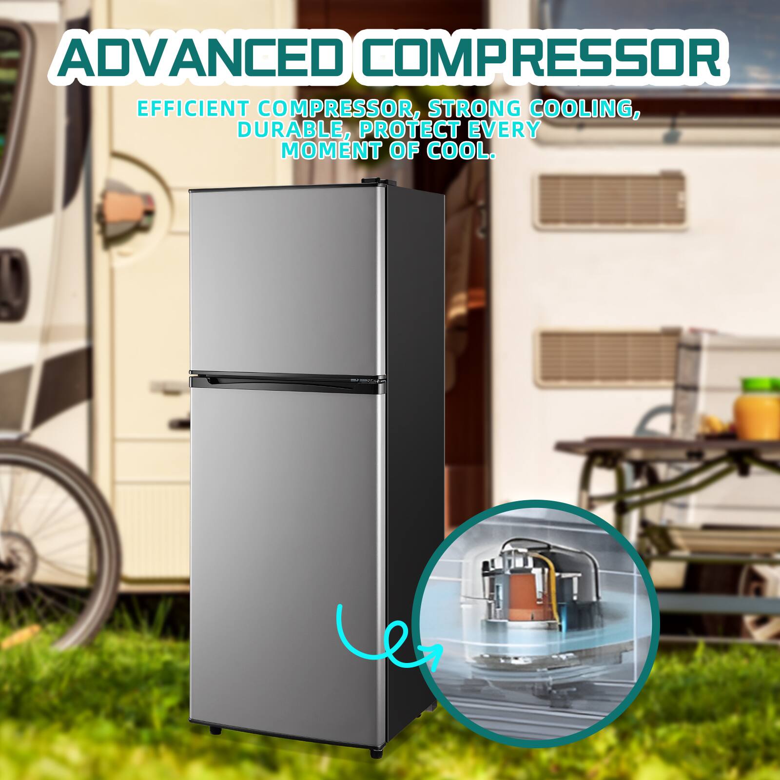 ADVANCED COMPRESSOR  
EFFICIENT COMPRESSOR, STRONG COOLING, DURABLE, PROTECT EVERY MOMENT OF COOL.