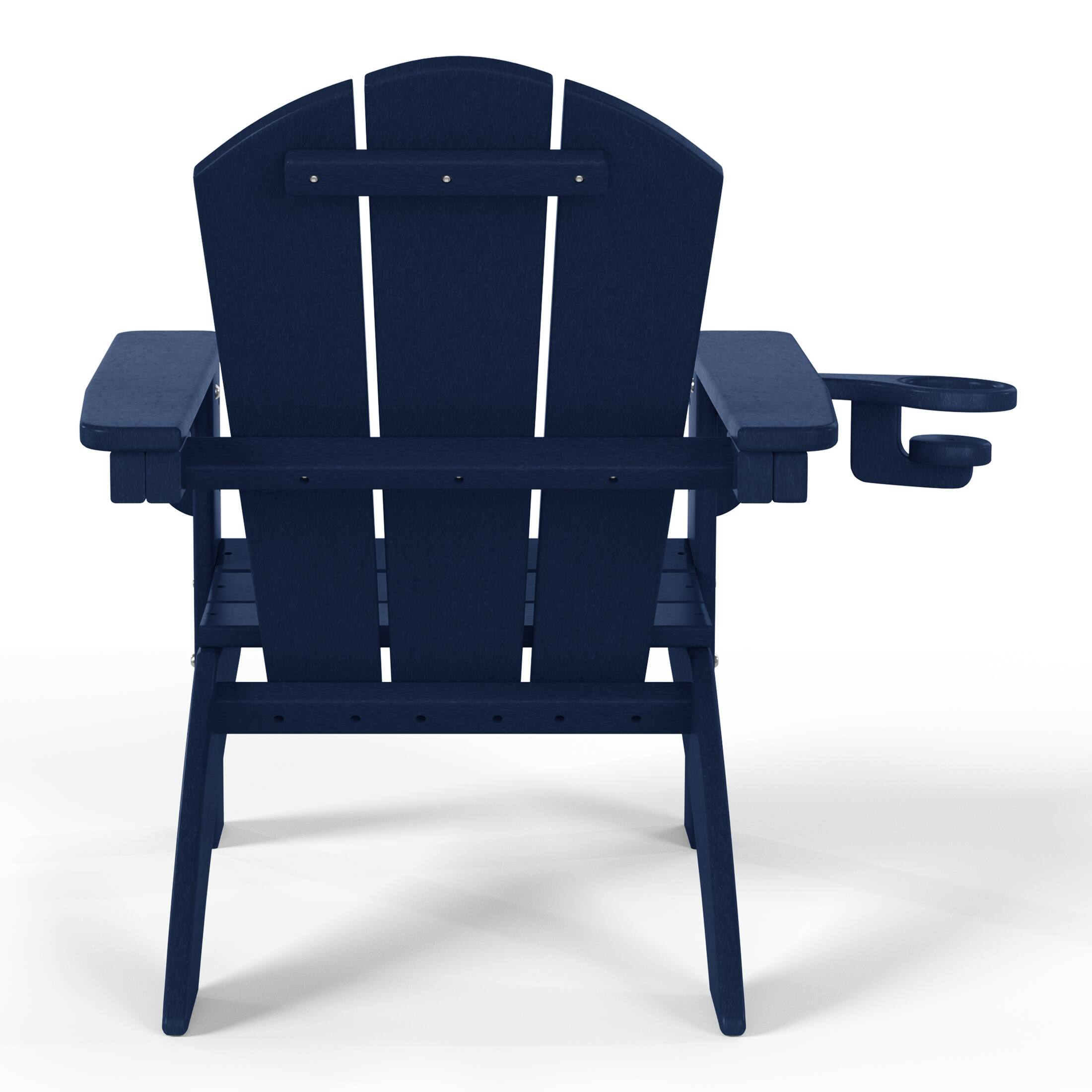 Alt View 2. WestinTrends - WestinTrends Malibu Kids Outdoor HDPE Plastic Adirondack Patio Chairs with Cup Holders (Set of 2) - Navy Blue.