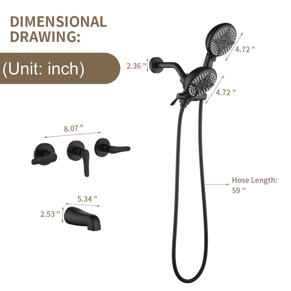 DIMENSIONAL DRAWING:  
(Unit: inch)  

- 2.36"  
- 4.72"  
- 4.72"  
- 8.07"  
- 5.34"  
- 2.53"  
- Hose Length: 59"