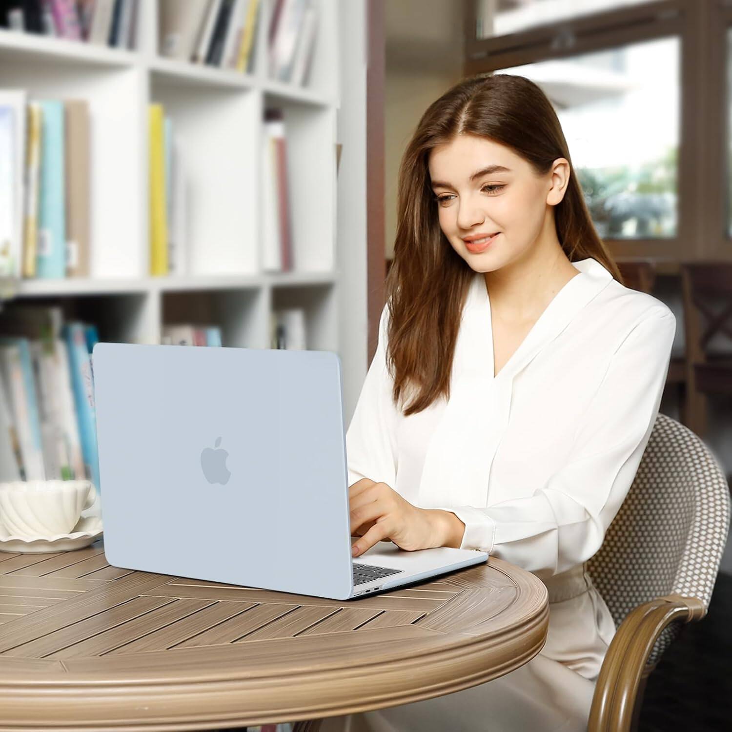 Alt View 2. mosiso - Laptop Case for MacBook Air 13 inch Case M5 A3449 M4 A3240 M3 A3113 M2 A2681 2022-2026 - Baby Blue.