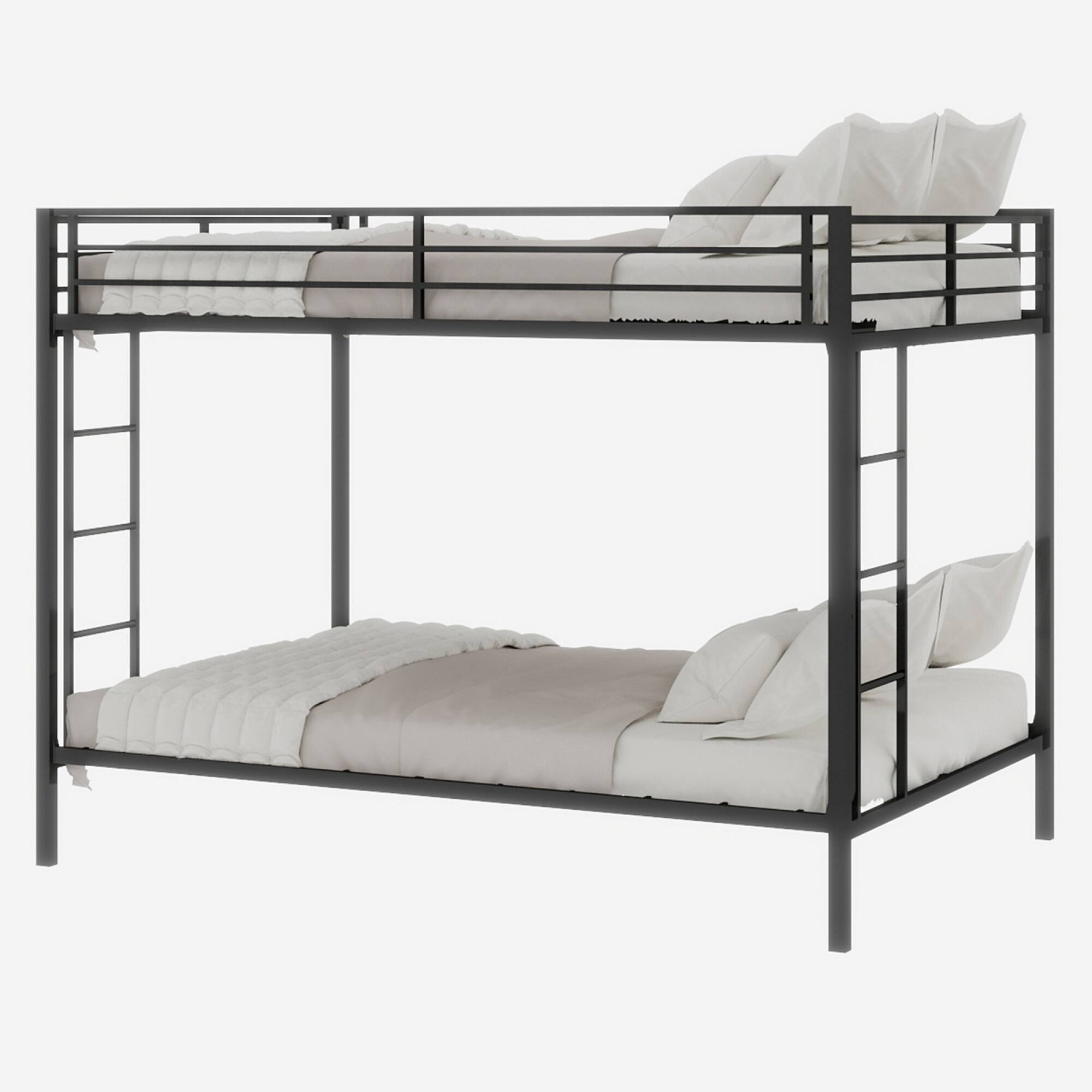 Alt View 7. GOODSILO - Space-Saving Iron Bunk Bed with Sturdy Metal Frame for Dual Sleeping Solutions in Compact Rooms - Black.