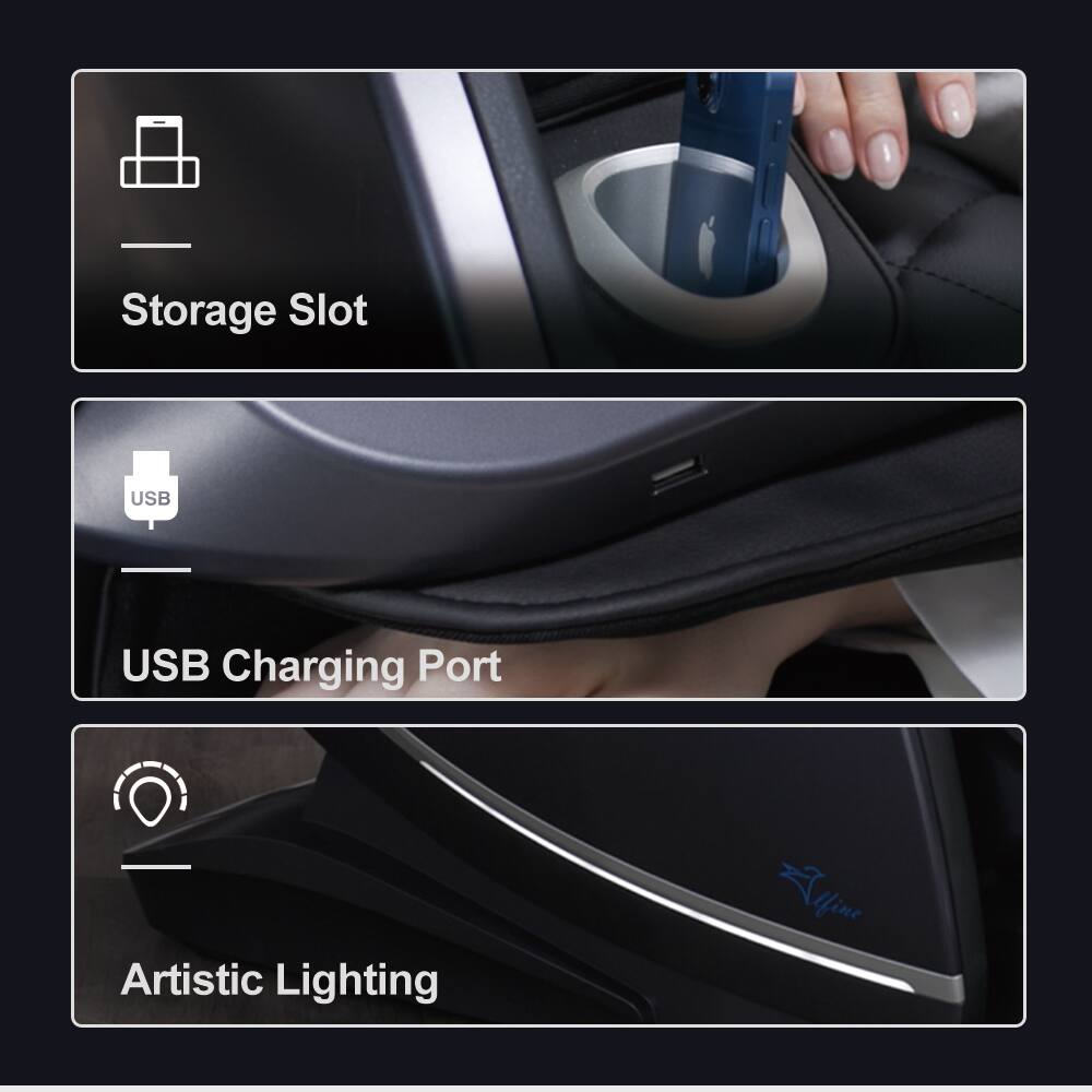 - Storage Slot
- USB Charging Port
- Artistic Lighting