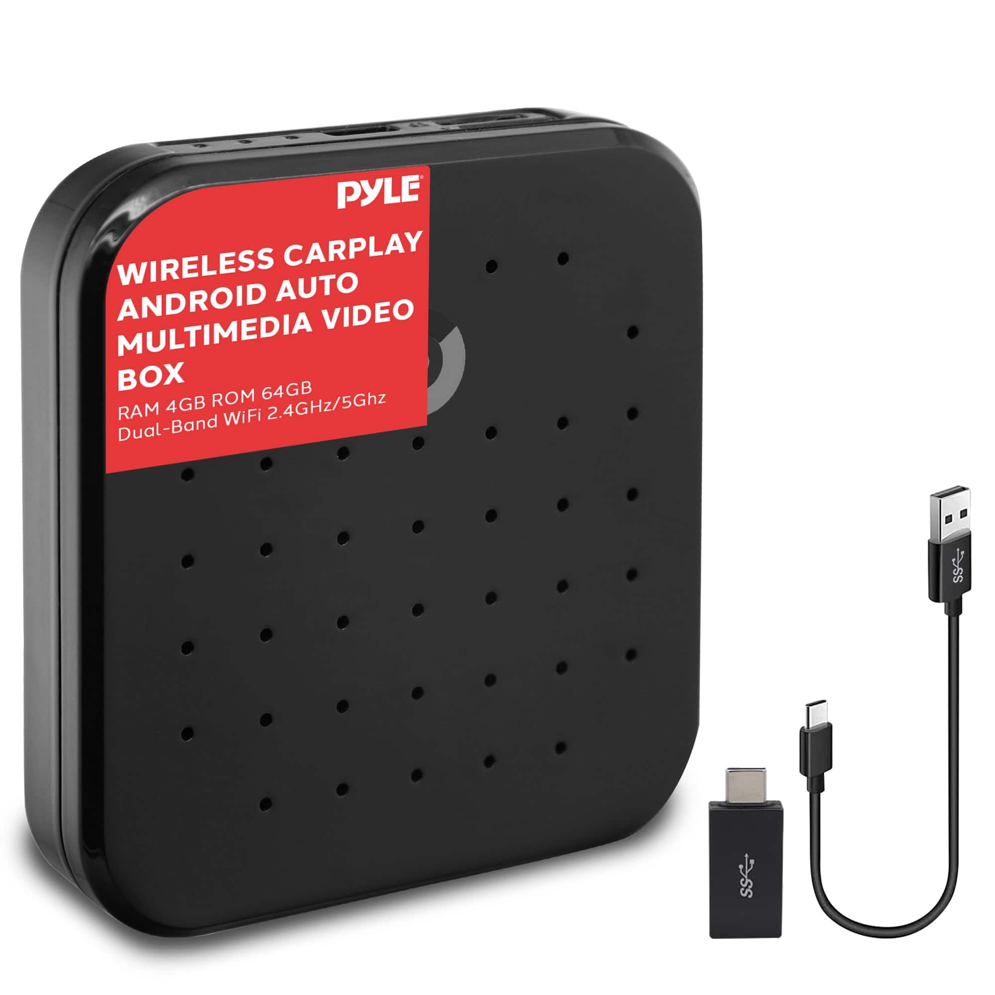 Pyle - Wireless Carplay iA Box, 4GB RAM 64GB ROM, 2.4GHz, 5GHz Dual Band WiFi BT Octa Core 64Bits D, 4K Full HD, H.265 price history on PriceWatchPro