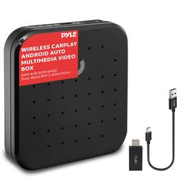 Pyle - Wireless Carplay iA Box, 4GB RAM 64GB ROM, 2.4GHz, 5GHz Dual Band WiFi BT Octa Core 64Bits D, 4K Full HD, H.265
