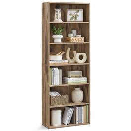 Songmics Home - CUSTOS Collection - Bookshelf, 6-Tier Bookcase, Book Shelf, Open Storage Shelf,for Living Room, Home Office - Camel Brown