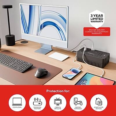 3 YEAR LIMITED WARRANTY BACKED BY $125,000 CONNECTED EQUIPMENT WARRANTY

Protection for:
- COMPUTERS
- MODEMS & ROUTERS
- CABLE & SATELLITE
- GAMING CONSOLES
- SMART HOME DEVICES