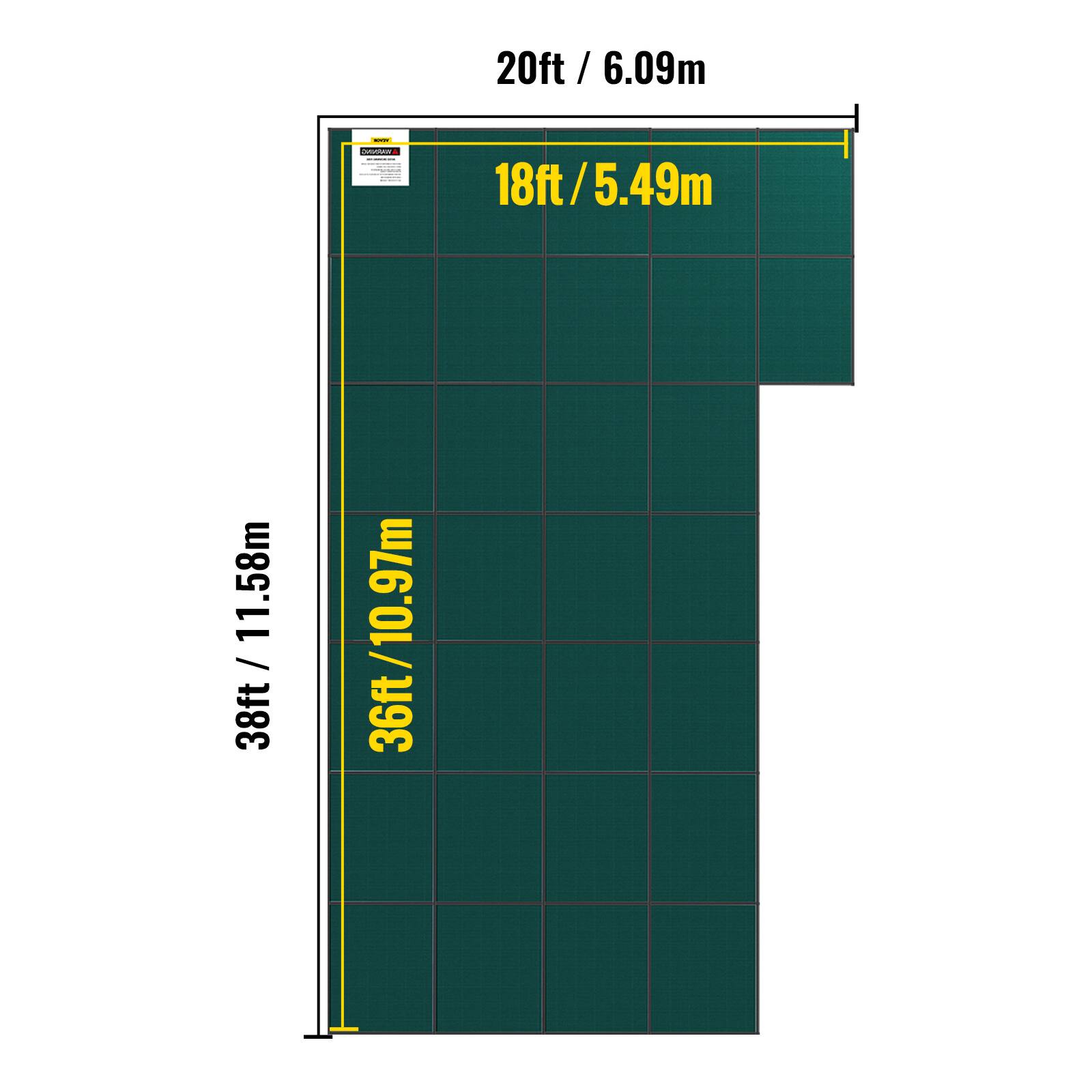 20ft / 6.09m
18ft/5.49m
11.58m / 38ft
36ft/10.97m