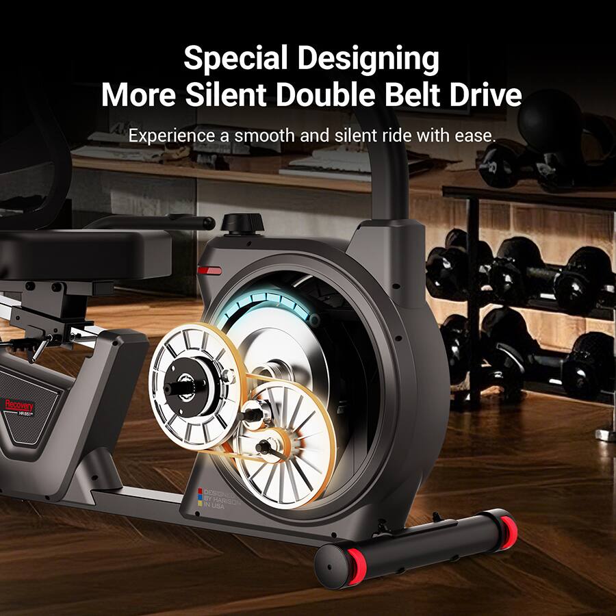Special Designing More Silent Double Belt Drive  
Experience a smooth and silent ride with ease.  
Recovery M? DESIGNED BY HARISON IN USA