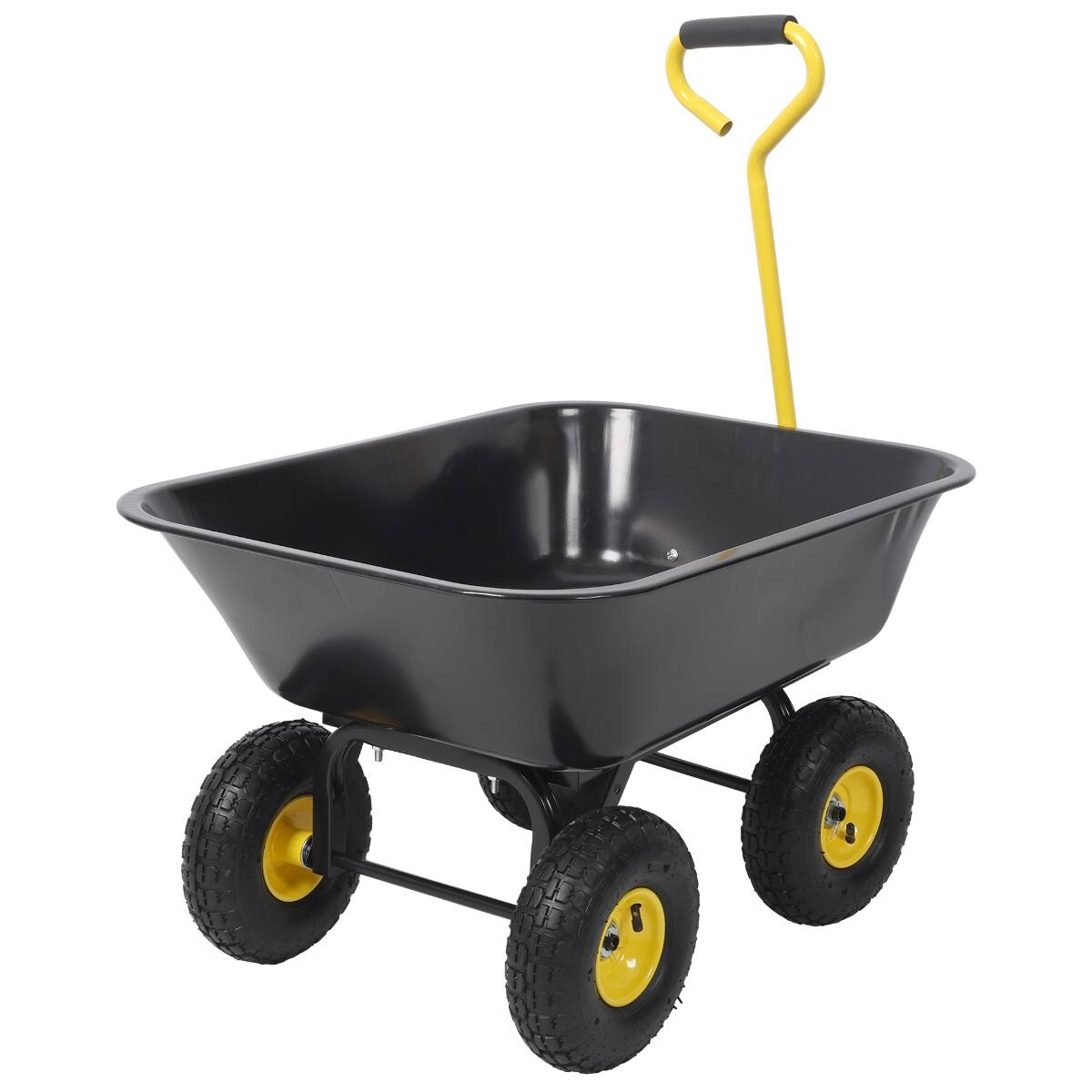 Left. Loheer - Loheer Metal Dumping Cart 600lb Garden Cart Utility Yard Cart Black.