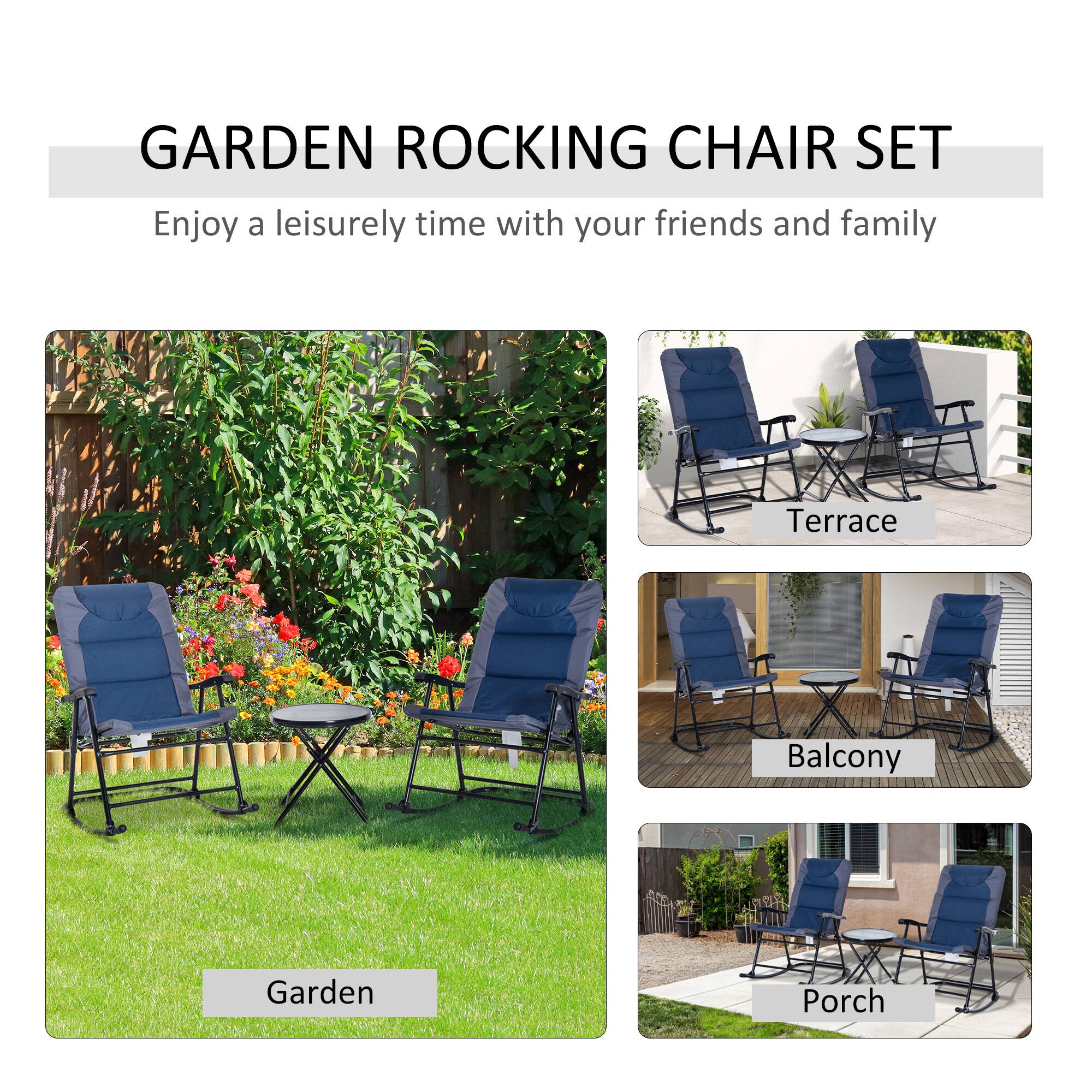 GARDEN ROCKING CHAIR SET
Enjoy a leisurely time with your friends and family
Garden
Terrace
Balcony
Porch