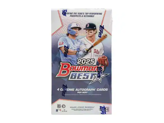 URING THE YEAR'S TOP PERFORMING PROSPECTS & VETERANS!
R B tepps QT Rupal Lepps SOX RIDMAN ASTHENY JAC CAGLIANONE 2025 Bowman BEST 4 C topps OME AUTOGRAPH CARDS PER BOX!
MAJOR LEAGUE BASEBALL DENGE PRODOCT can MAJICO SAGUE SOARBALL PLAYERS Product top