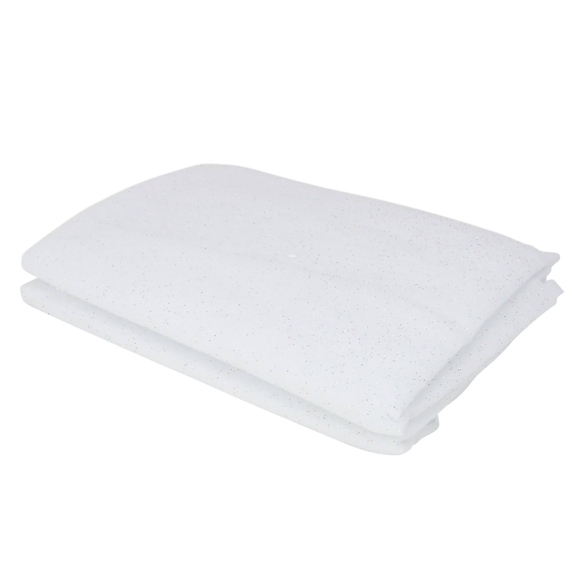 Front. Northlight - White Glittered Soft Plush Buffalo Artificial Christmas Snow Drape 36" x 60" - White.