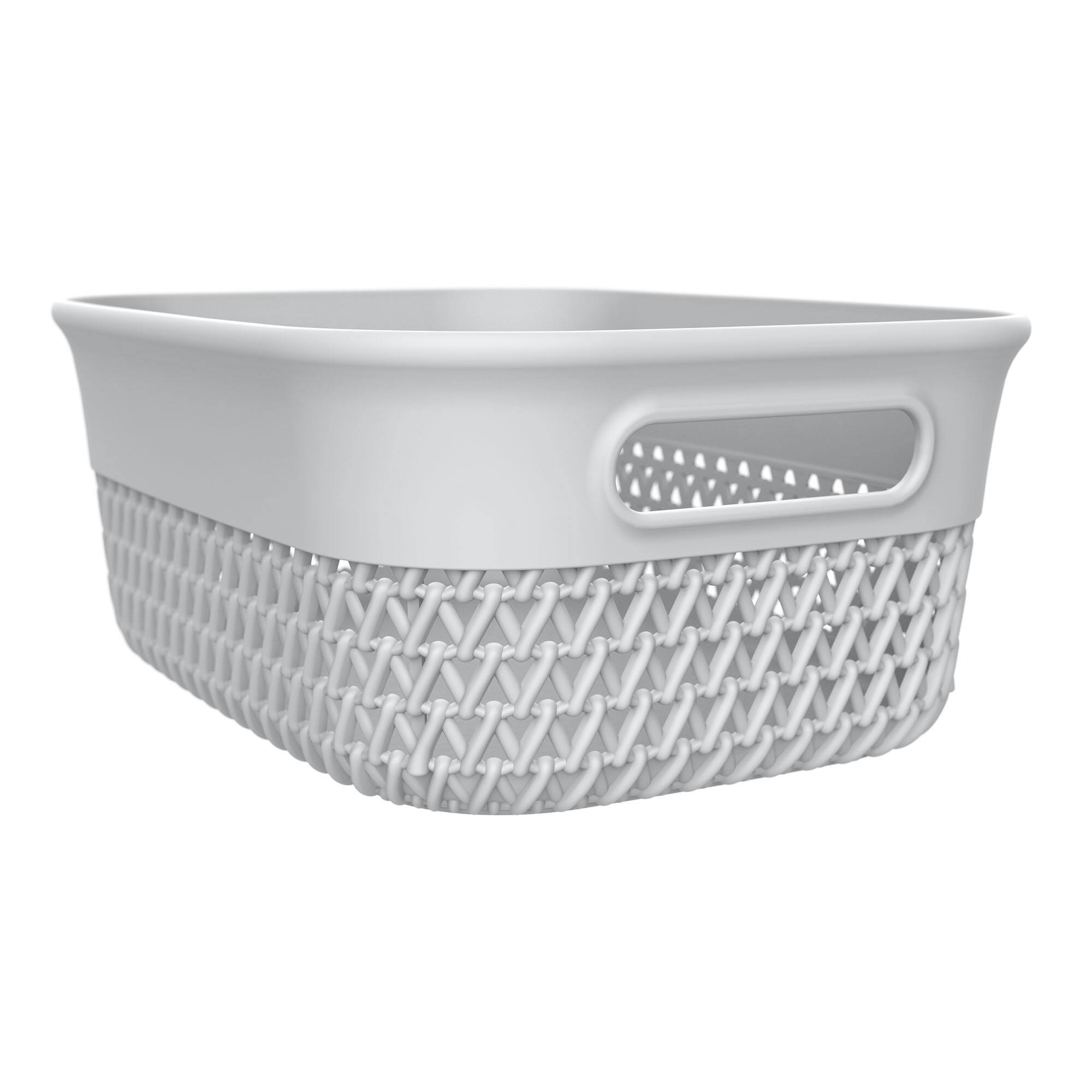 Alt View 5. Life Story - Life Story 4 Qt Decorative Storage Basket, Small Plastic Home Organizer, White - White.