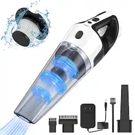 NEXPOW - Cordless Handheld Vacuum Cleaner, 10000Pa Strong Suction with LED Light, Wet & Dry for Car and Home