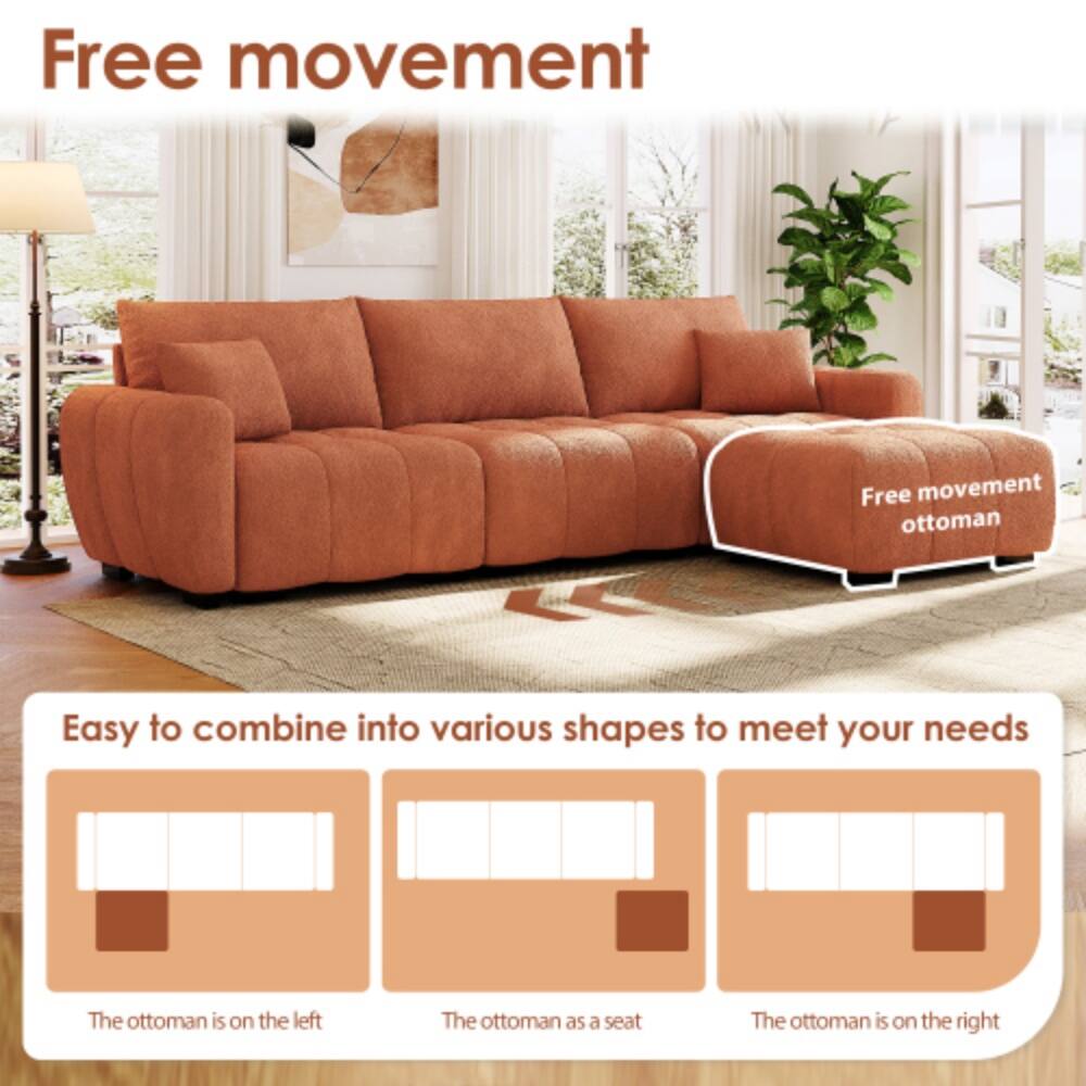 Free movement ottoman

Easy to combine into various shapes to meet your needs

The ottoman is on the left

The ottoman as a seat

The ottoman is on the right