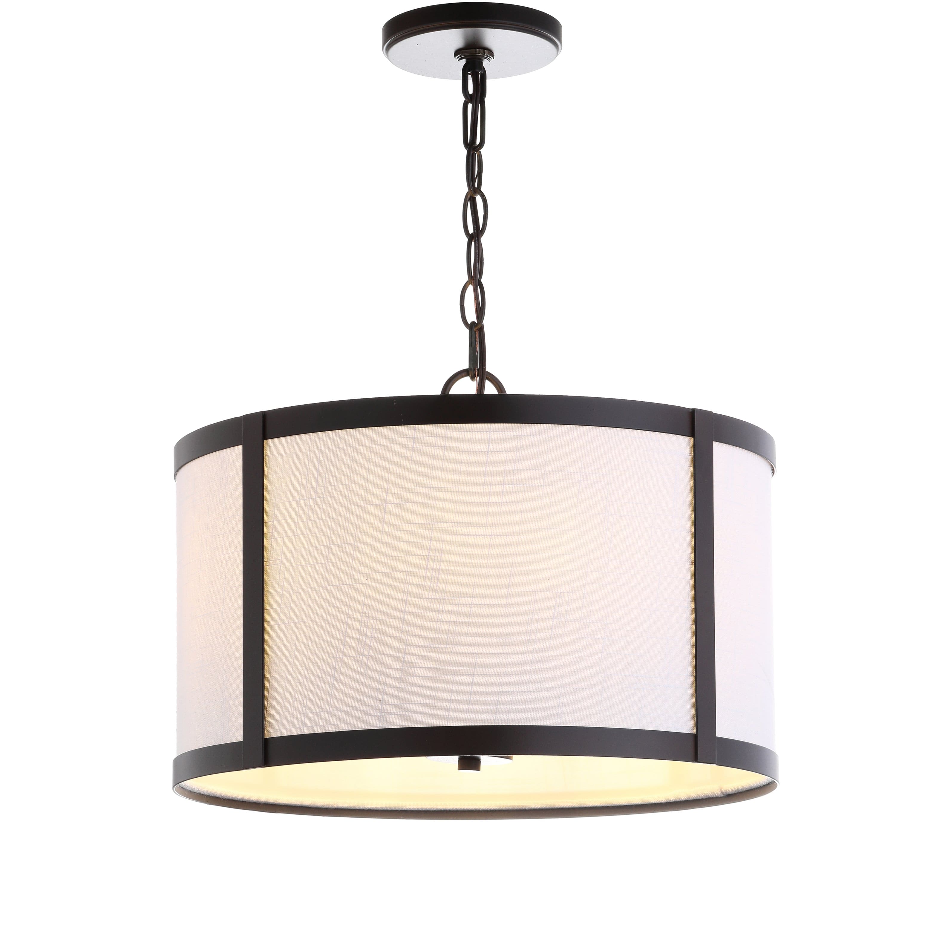 "Jonathan Y - Thatcher 17"" Metal LED Pendant Light, Oil Rubbed Bronze/White - Oil-Rubbed Bronze" price history on PriceWatchPro