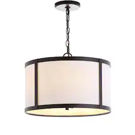 Jonathan Y - Thatcher 17" Metal LED Pendant Light, Oil Rubbed Bronze/White - Oil-Rubbed Bronze