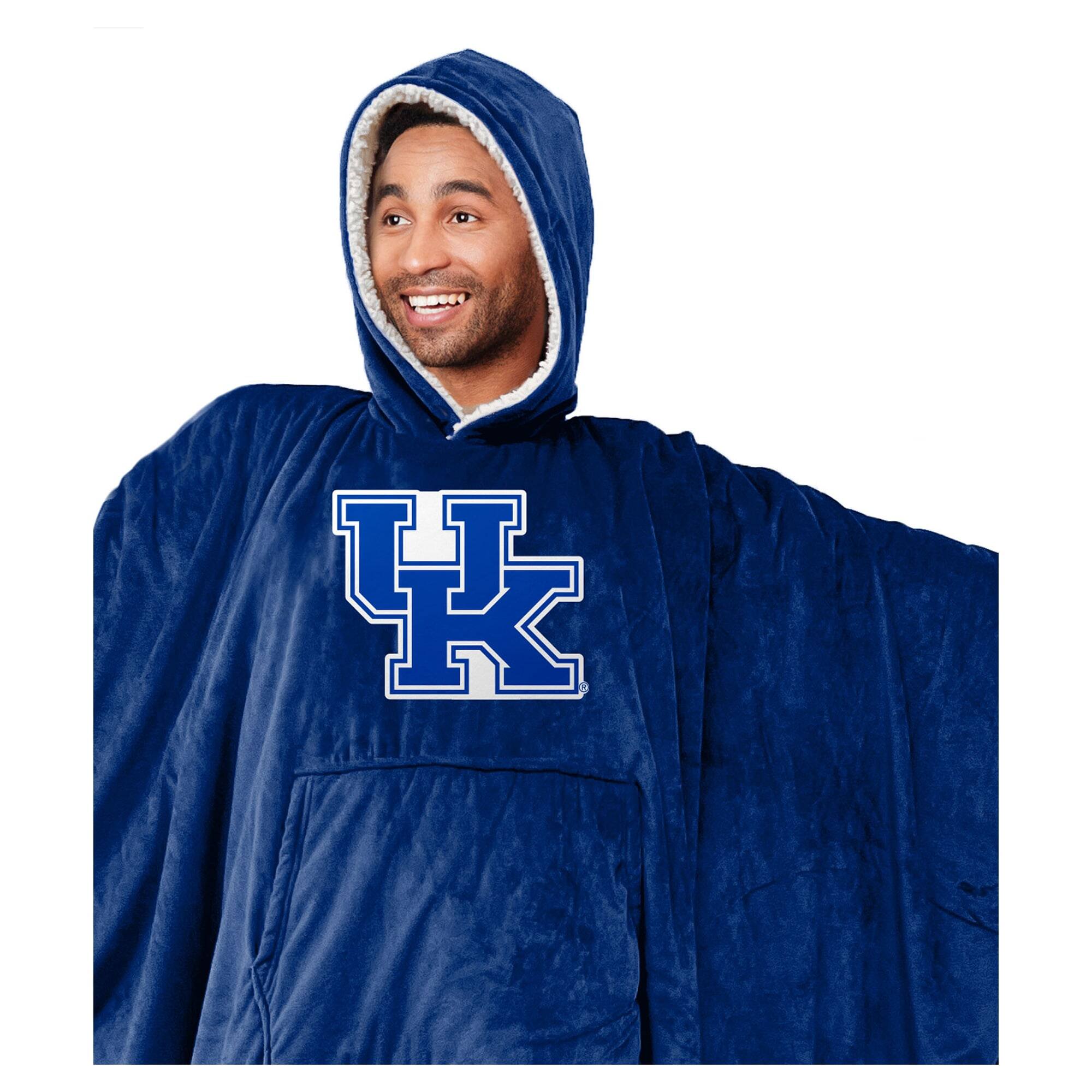 Alt View 1. Pegasus - Kentucky Wildcats 60" x 80" Logo Patch Sherpa Team Color Bloncho - Multicolor.