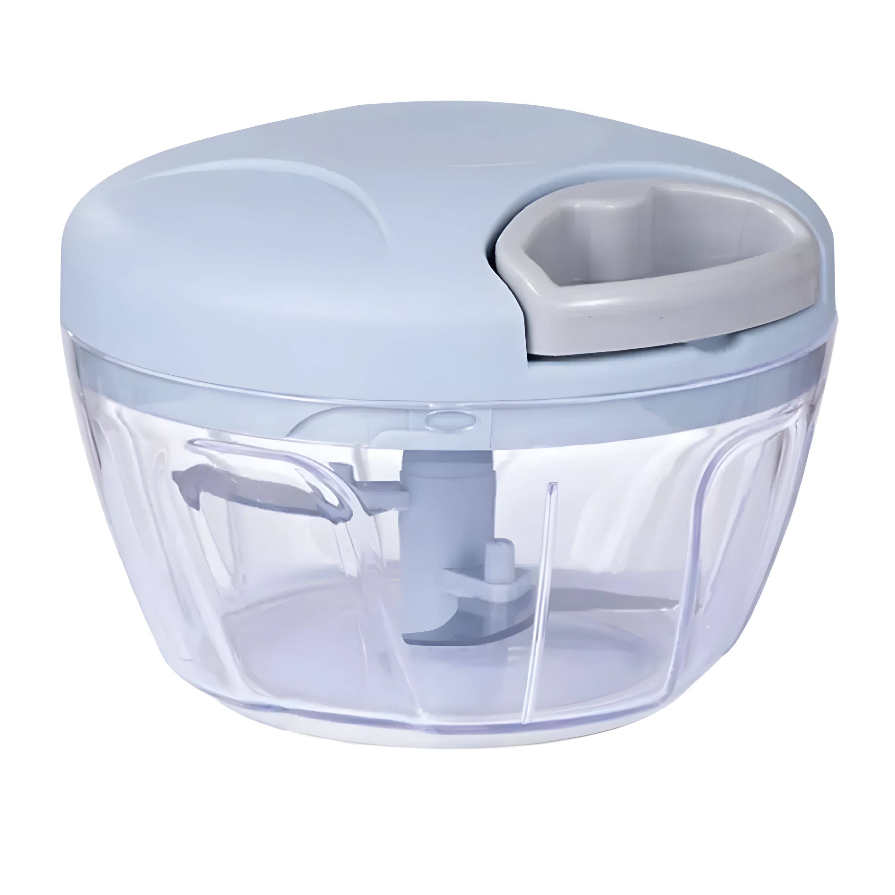 Front. Kitcheniva - Hand Pull String Manual Food Chopper - Blue.
