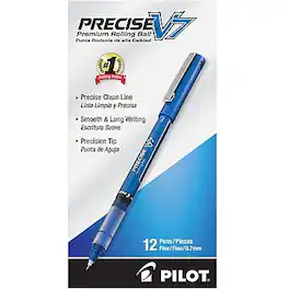 Pilot - Precise V7 Rollerball Pens, Fine Point, Dozen - Blue Ink