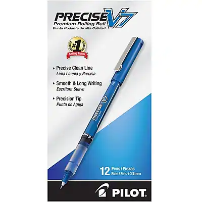 PRECISE V7 Premium Rolling Ball
Punta Rodante de alta Calidad
1. Precise Clean Line
Línea Limpia y Precisa
2. Smooth & Long Writing
Escritura Suave
3. Precision Tip
Punta de Aguja
12 Pens/Piezas
Fine/Fino/0.7mm
PILOT
