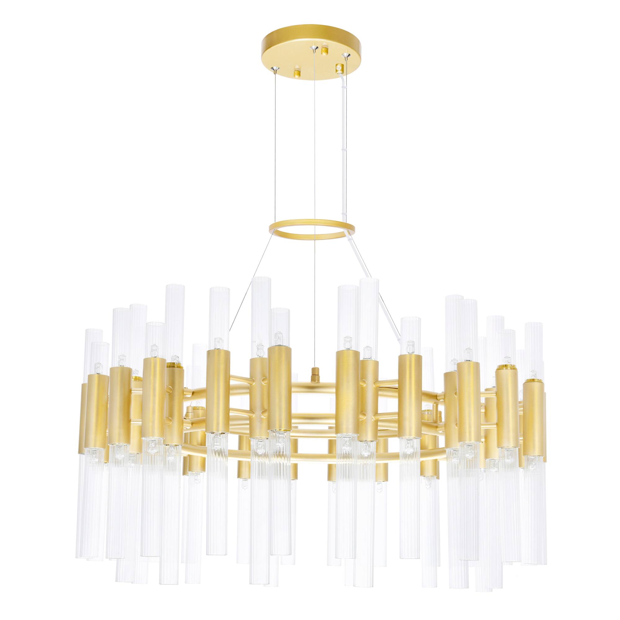 Alt View 1. CWI Lighting - Orgue 72 Light Chandelier With Satin Gold Finish - Satin Gold.