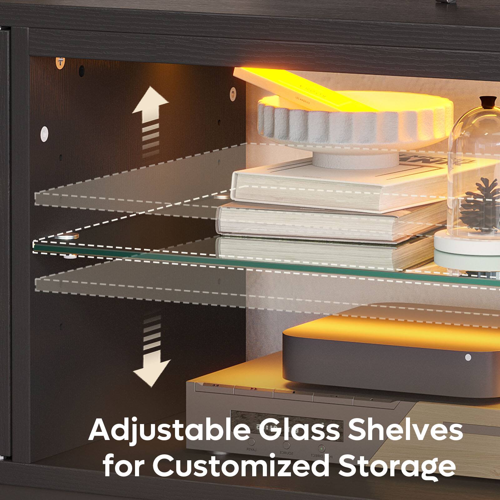 Adjustable Glass Shelves for Customized Storage