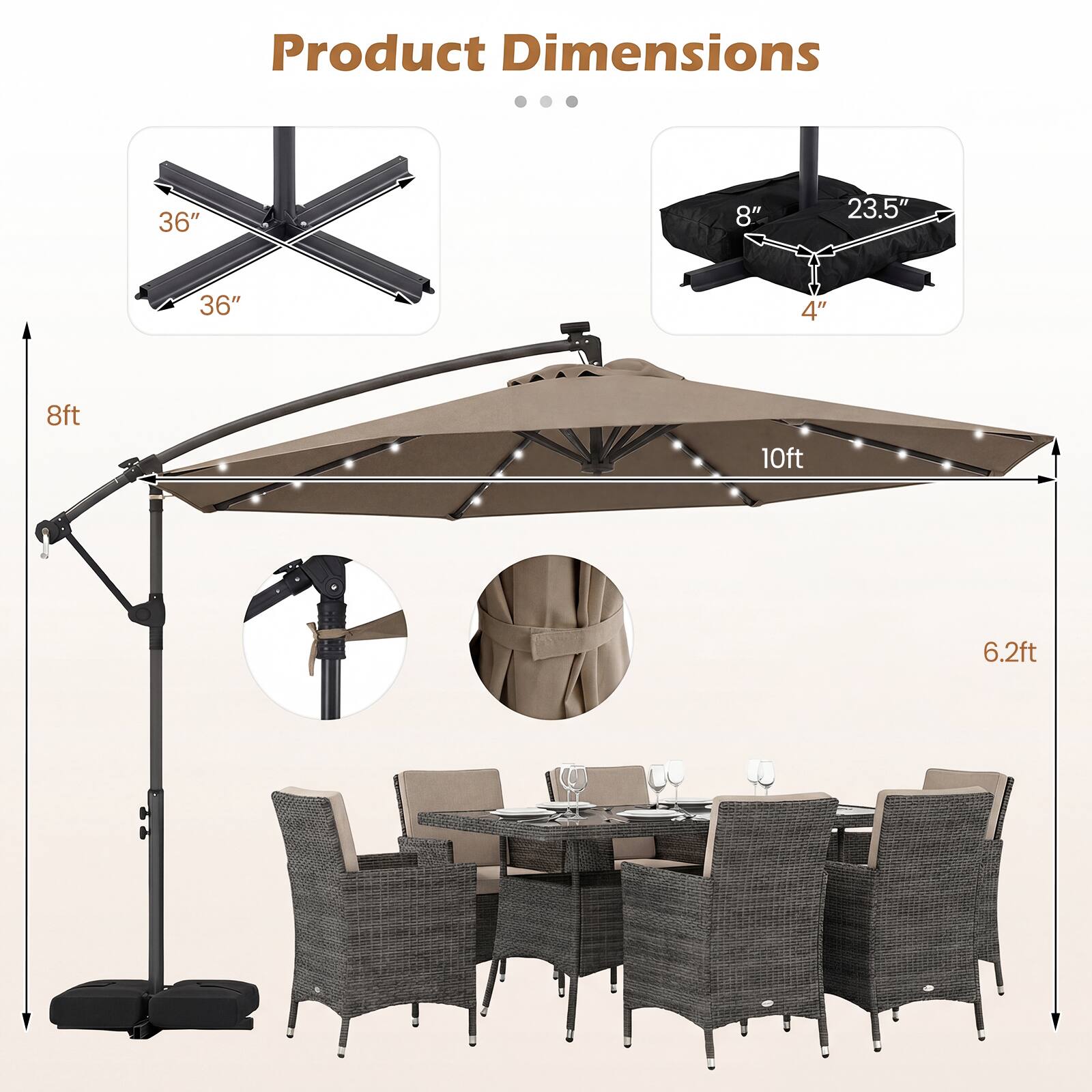 Product Dimensions: 36" x 8" x 23.5" x 36" x 4" x 8ft x 10ft x 6.2ft