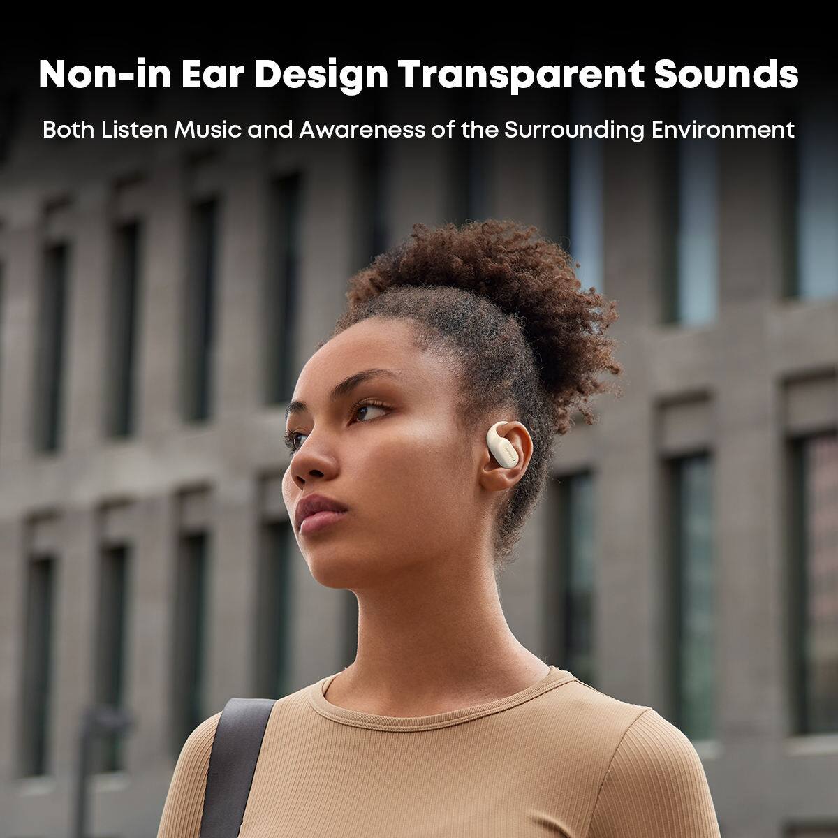 Non-in Ear Design Transparent Sounds  
Both Listen Music and Awareness of the Surrounding Environment