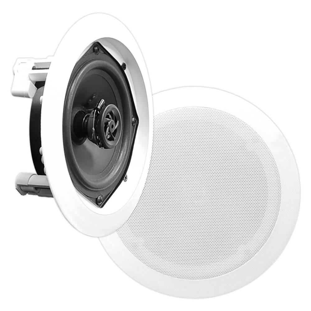 Alt View 1. Pyle - Pyle PDIC51RD 150W 5.25" Round Flush Mount In-Wall/Ceiling Home Speakers, 8 Pack - White.