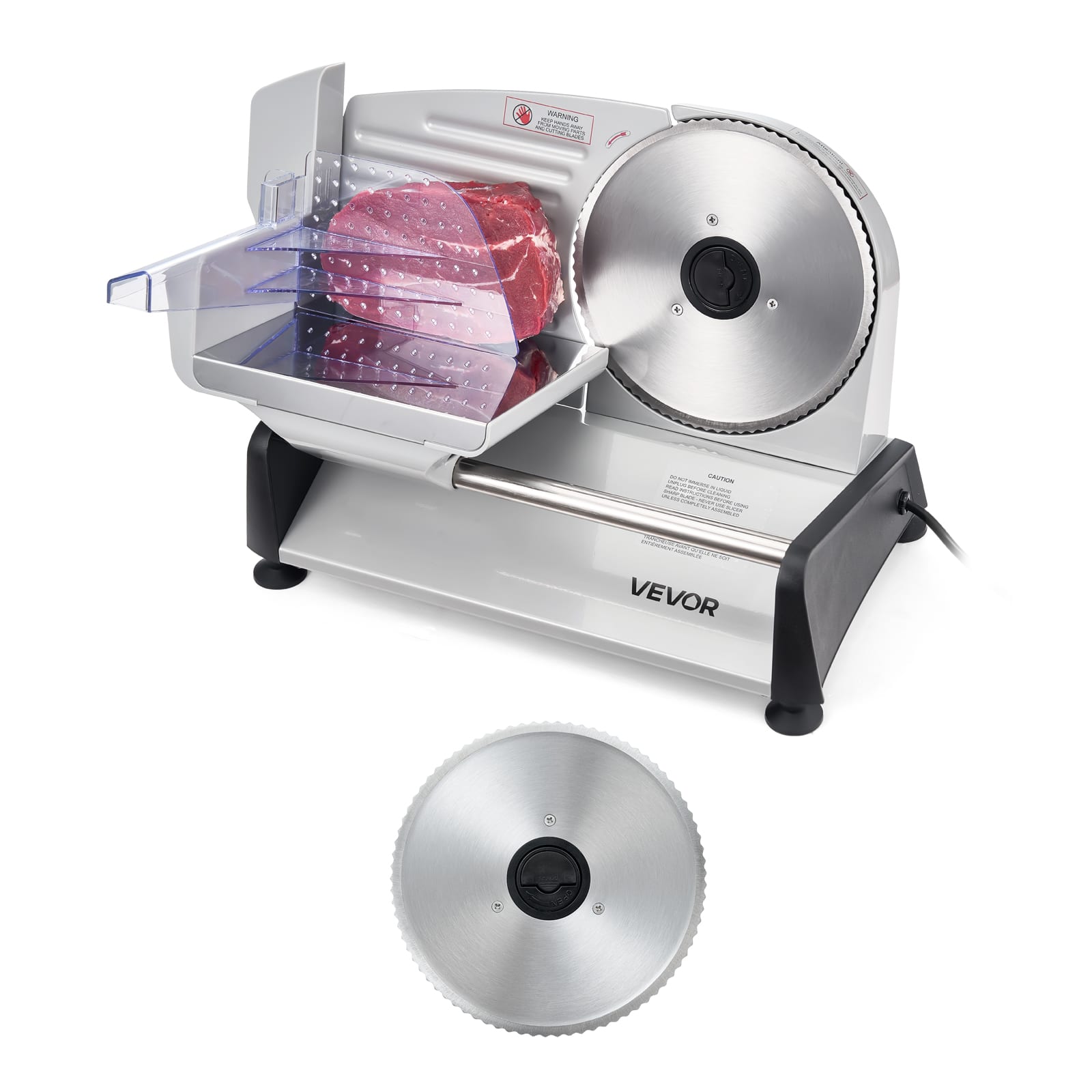 VEVOR - Meat Slicer, 7.5 inch 200W Electric Deli Slicer Machine with  SUS420 Blade, 0-0.6in Adjustable Thickness, ETL Certified price history on PriceWatchPro