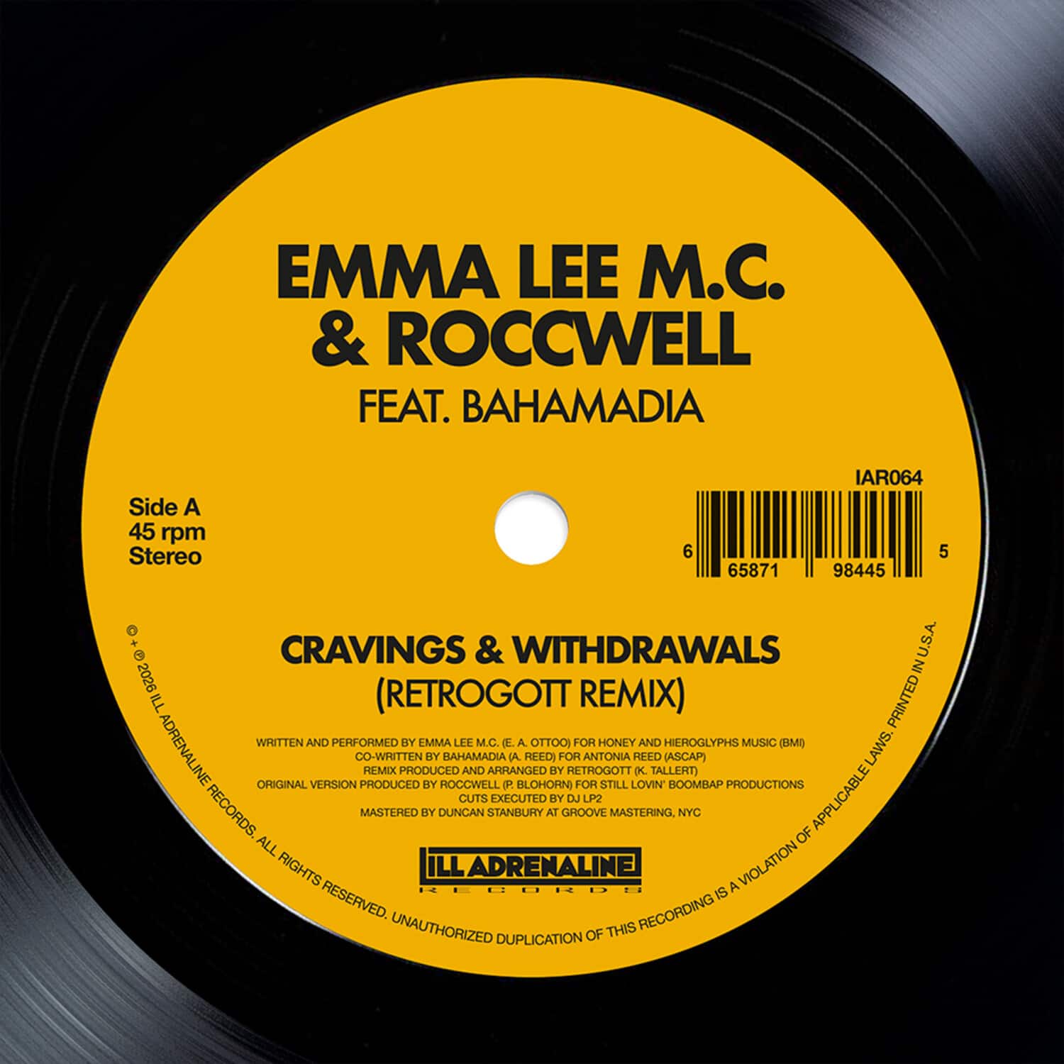 Emma Lee M.C. - Cravings & Withdrawals (feat. Bahamadia)   - 7-INCH SINGLE [7 inch Vinyl Disc] price history on PriceWatchPro