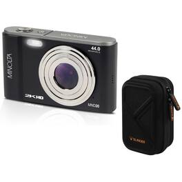 Bundle - Minolta - MND20 44 MP 2.7K Ultra HD Digital Camera (Black) With Slinger Camera case