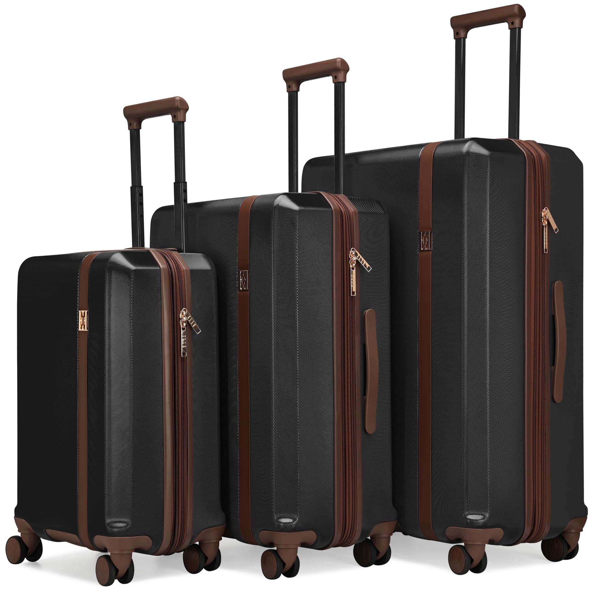 Elle Luxe Journey 3 Piece Expandable Retro Spinner Luggage Set