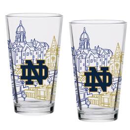 Indigo Falls - Notre Dame Fighting Irish Two-Pack 16oz. Campus Line Art Pint Glass Set - Multicolor