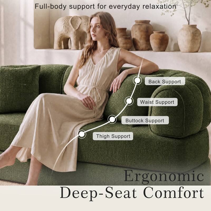 Full-body support for everyday relaxation

- Back Support
- Waist Support
- Buttock Support
- Thigh Support

Ergonomic Deep-Seat Comfort
