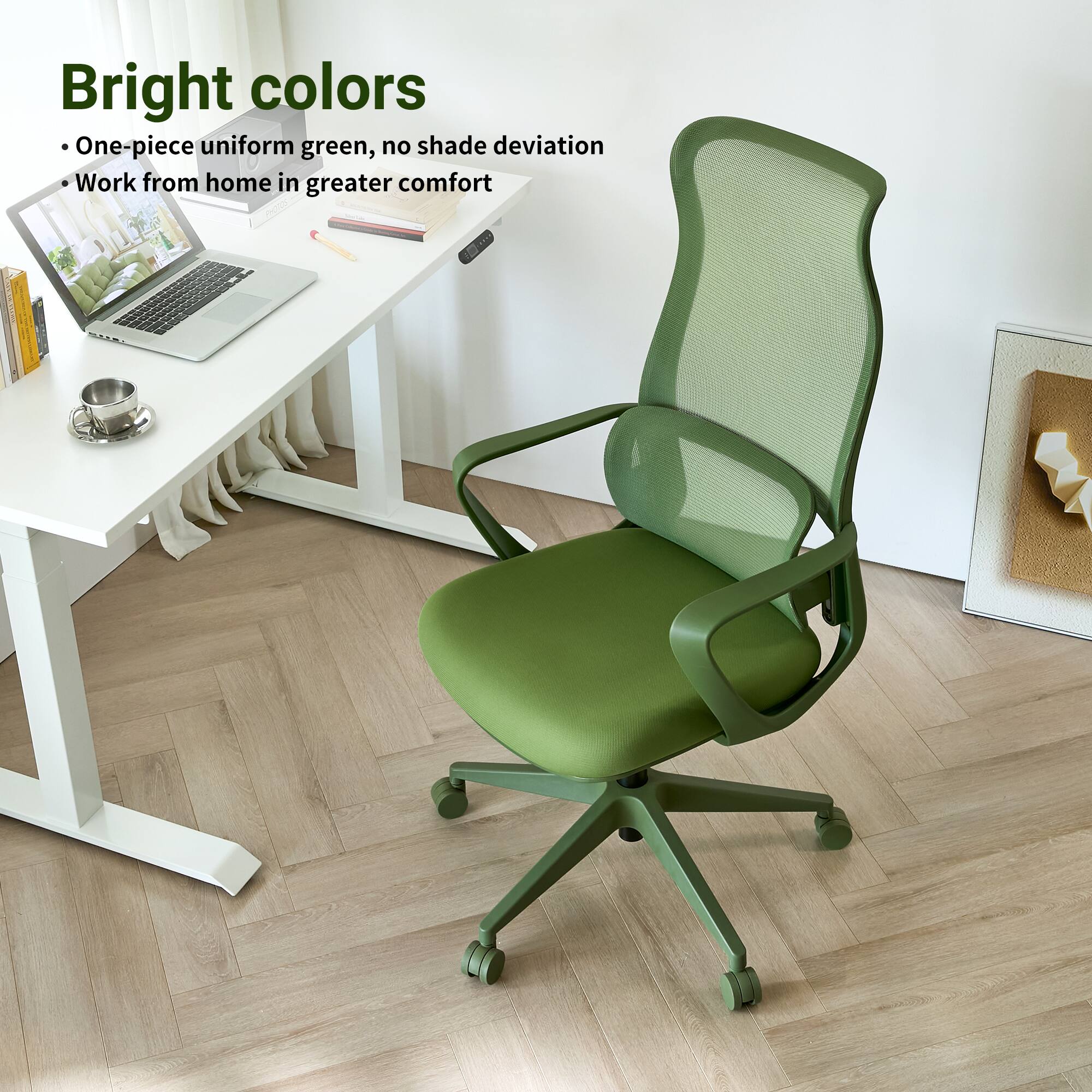 Bright colors

- One-piece uniform green, no shade deviation
- Work from home in greater comfort