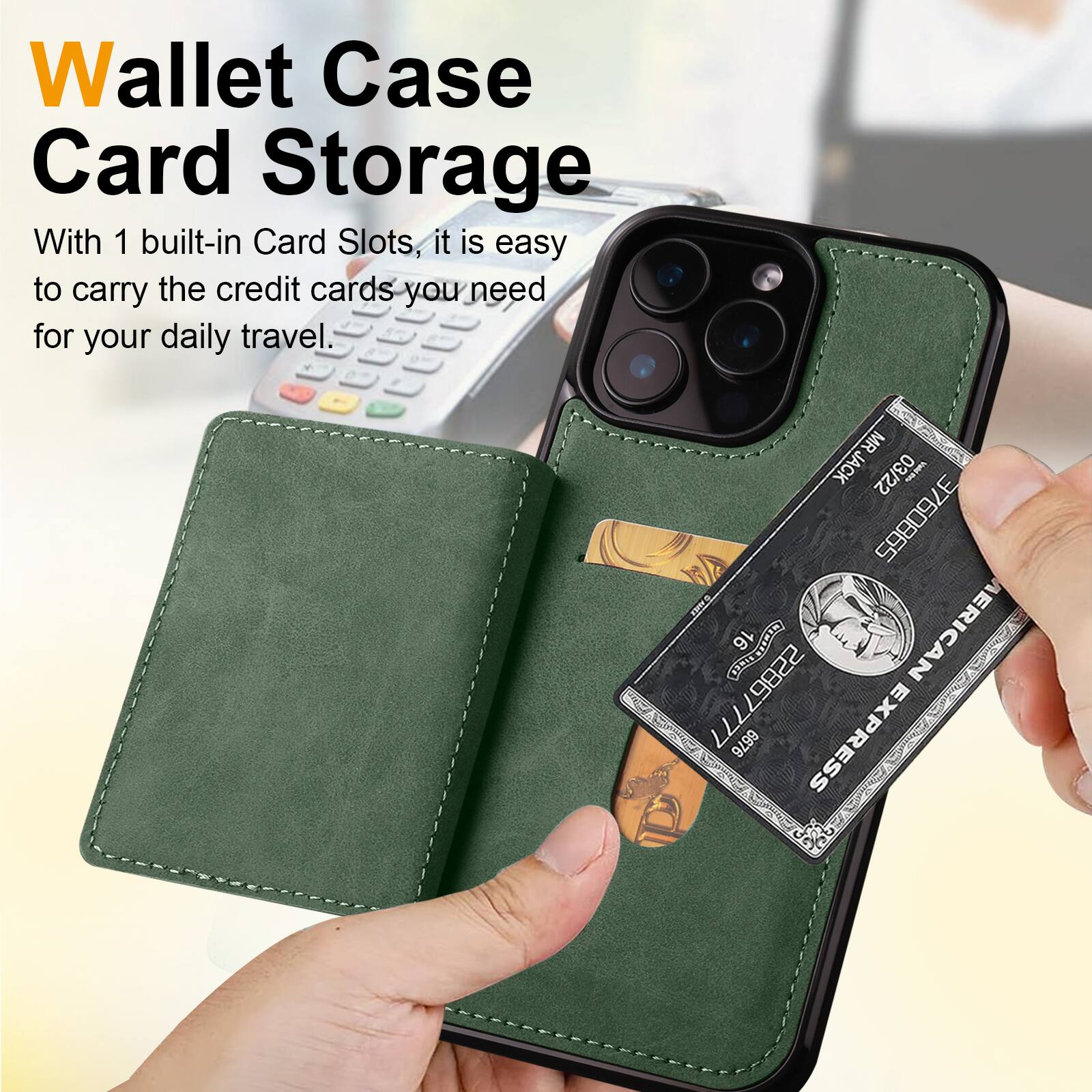 Wallet Case Card Storage

With 1 built-in Card Slots, it is easy to carry the credit cards you need for your daily travel.

MRJACK 03/22 3760865
OAIRTA 16
AMERICAN EXPRESS 22867777 6676