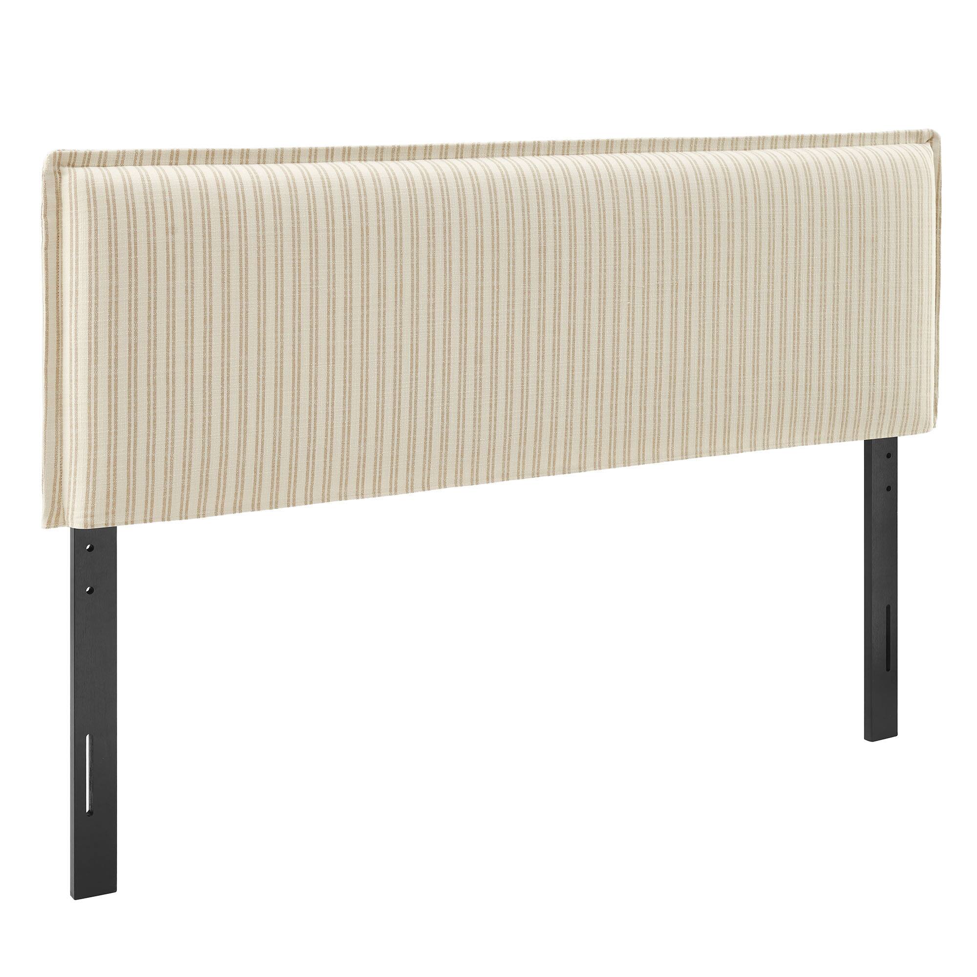 Angle. Modway - Camille Striped Linen Blend Headboard by Modway - Oatmeal Stripe.