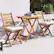 Alt View 4. Costway - 3-Piece Folding Bistro Set with Removable Seat Cushions Outdoor Table and Chairs - Natural,Off-White.