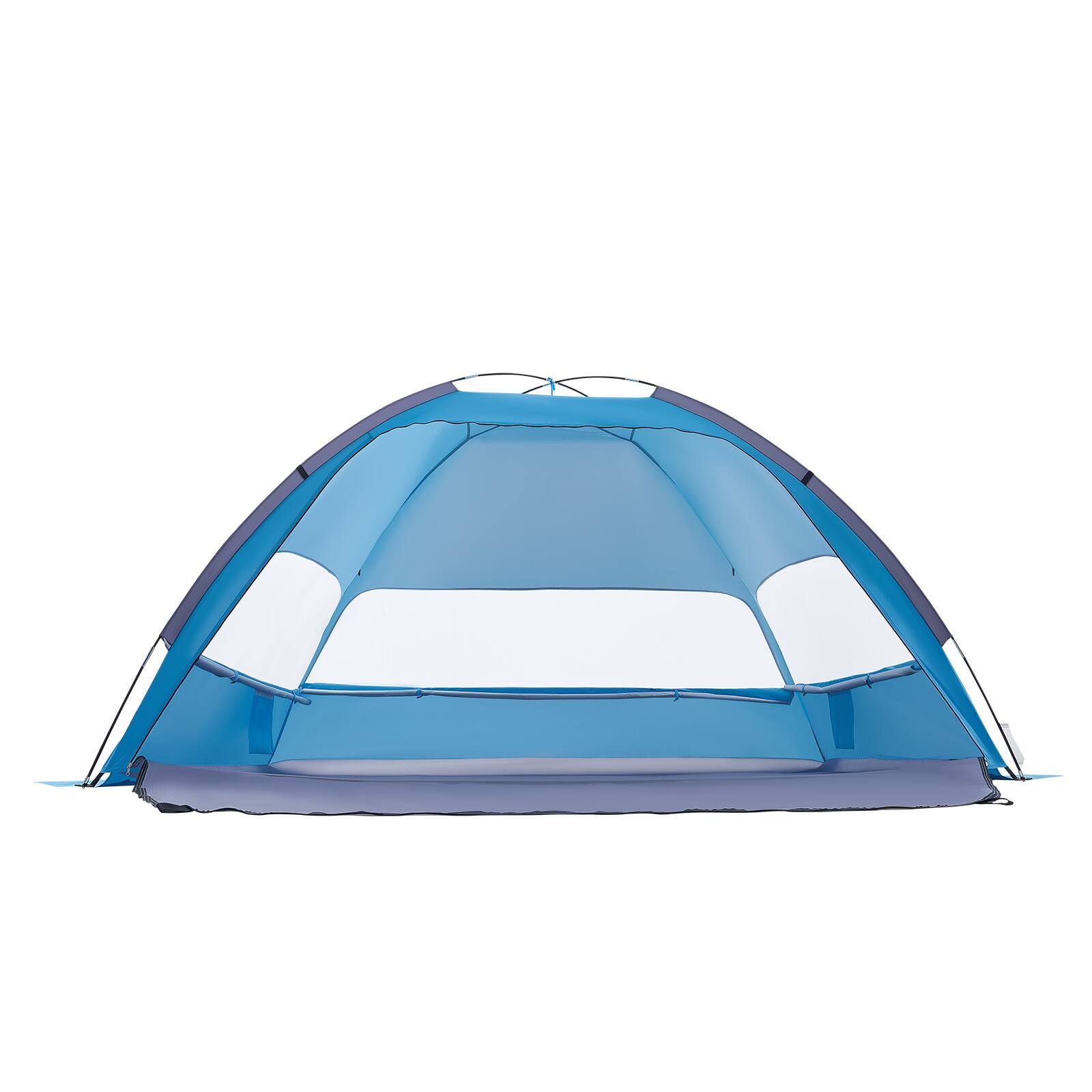Alt View 5. VEVOR - Beach Tent Sun Shelter for 4 Person, UPF 50+ Protection, Portable Sun Shade Canopy with Carrying Bag & Sand Pockets - Blue + Grey.