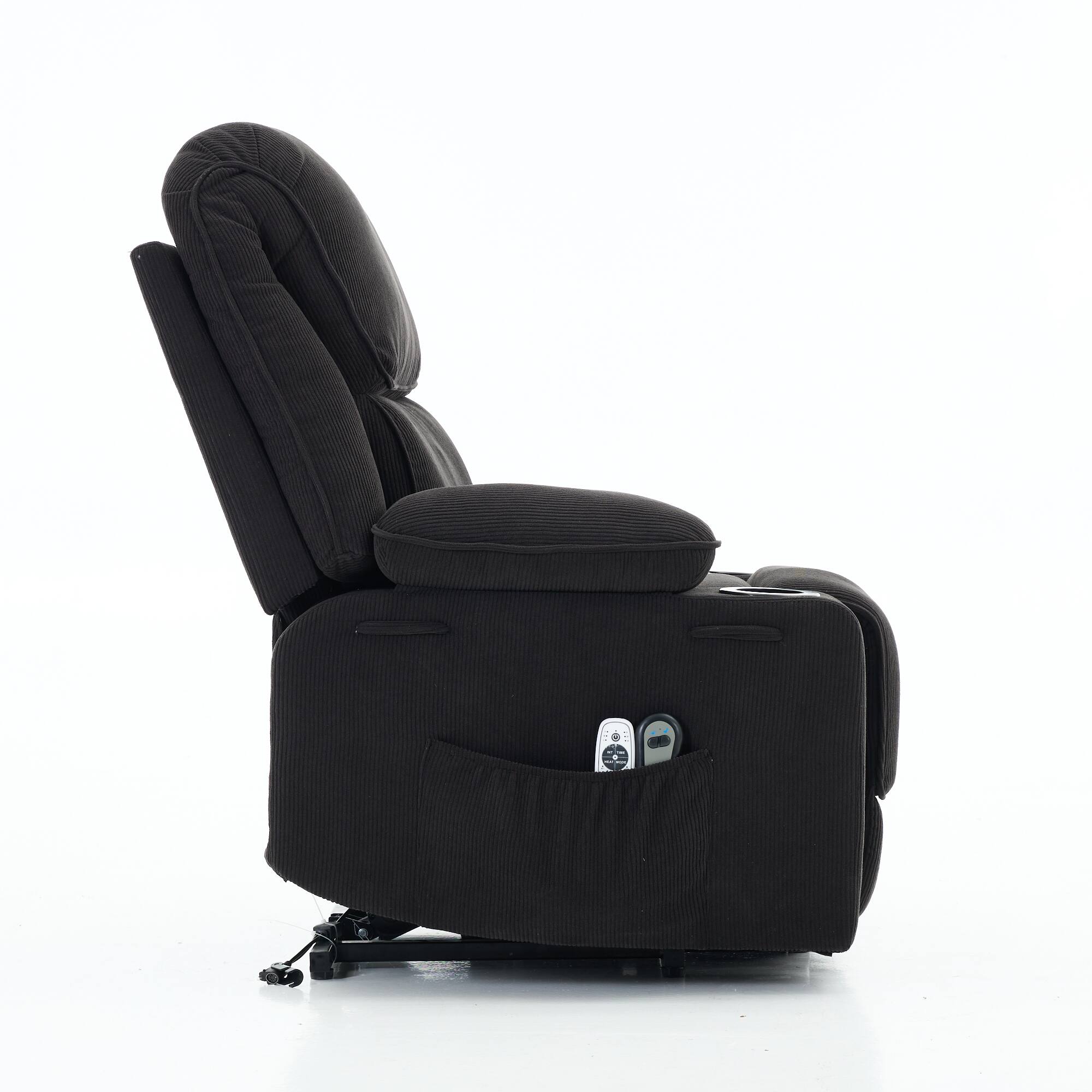 Alt View 2. GOODSILO - Remote-Controlled Power Lift Recliner Chair with Heating and Massage for Elderly and Seniors - Black.
