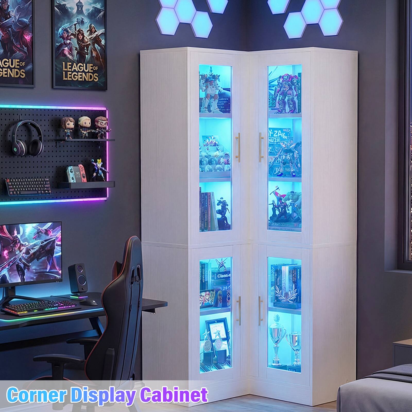 GUE ENDS LEAGUE OF LEGENDS ZA NUZA Wia 2. V Closs | 284 Corner Display Cabinet