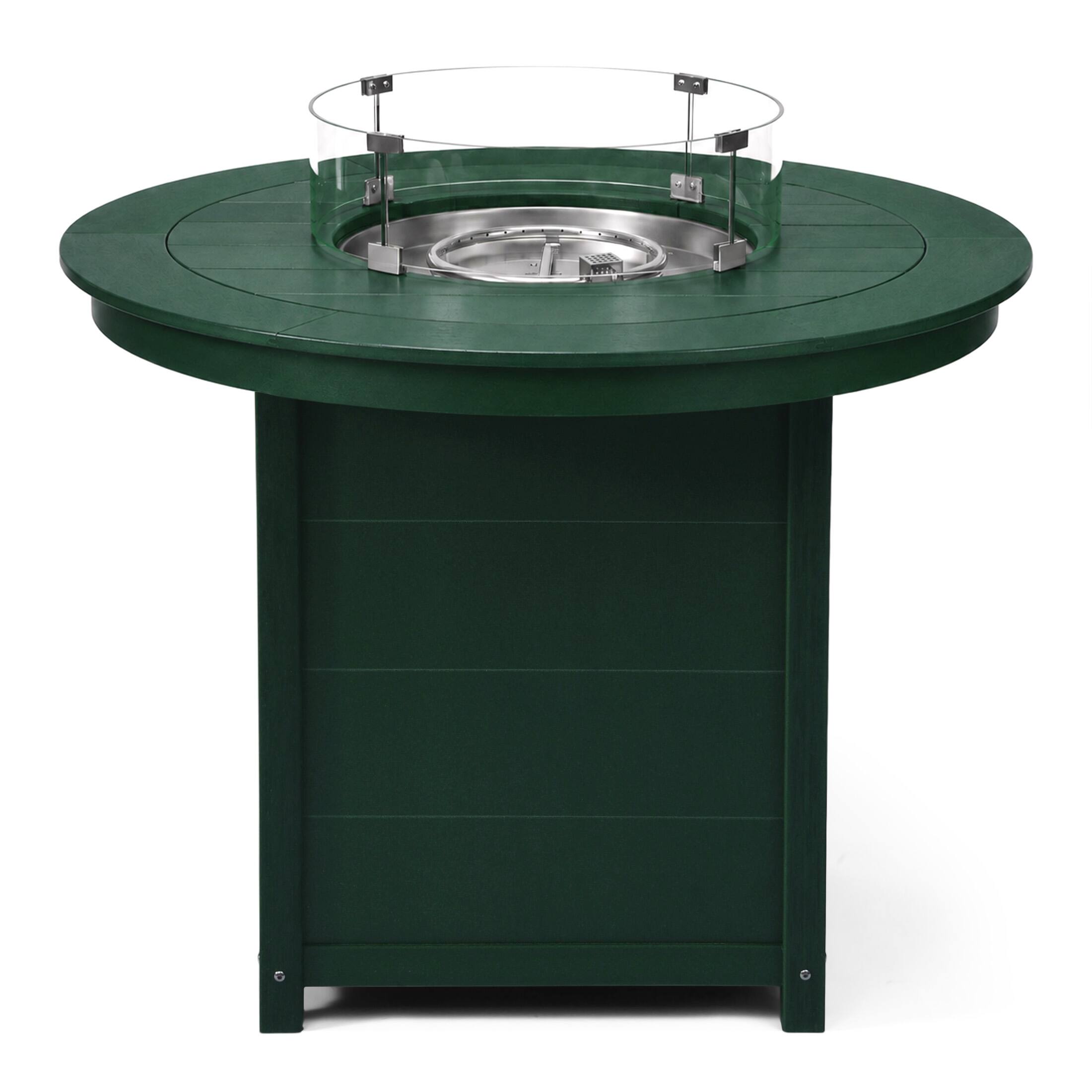 Back. WestinTrends - WestinTrends Helios 47" Modern Outdoor Patio Propane Round Counter Height Fire Pit Table - Dark Green.